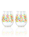 Lolita Confetti Party to go 15oz Acrylic Stemless Wine Glasses set of 2