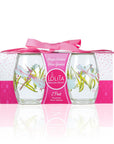 Lolita Dragonfly Party to go 15oz Acrylic Stemless Wine Glasses set of 2 giftbox