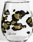 Lolita Leopard Print Party to go 15oz Acrylic Stemless Wine Glass