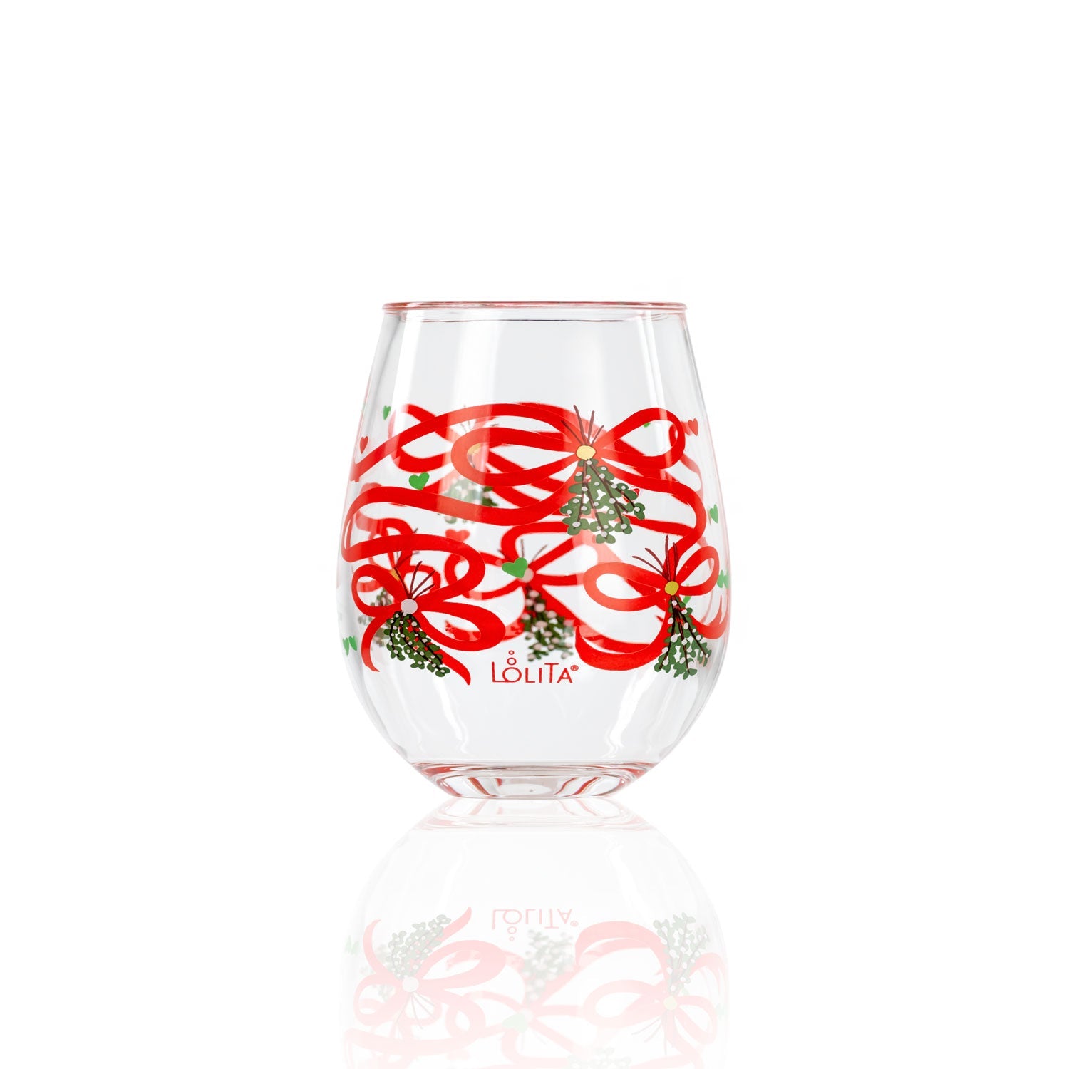 Lolita Mistletoe Holiday Party to go 15oz Acrylic Stemless Wine Glass