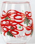 Lolita Mistletoe Holiday Party to go 15oz Acrylic Stemless Wine Glass