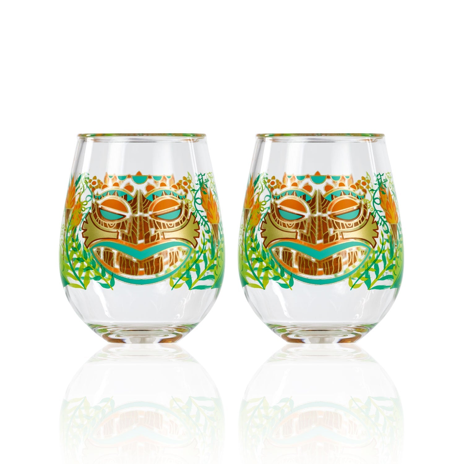 Lolita Tiki Party to go 15oz Acrylic Stemless Wine Glasses set of 2