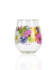 Lolita Wild Flower Party to go 15oz Acrylic Stemless Wine Glass