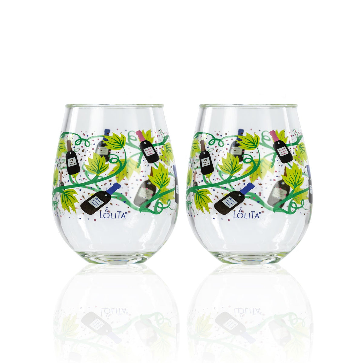 Party To Go Leopard 15oz Acrylic Stemless Wine Glass | Set of 2