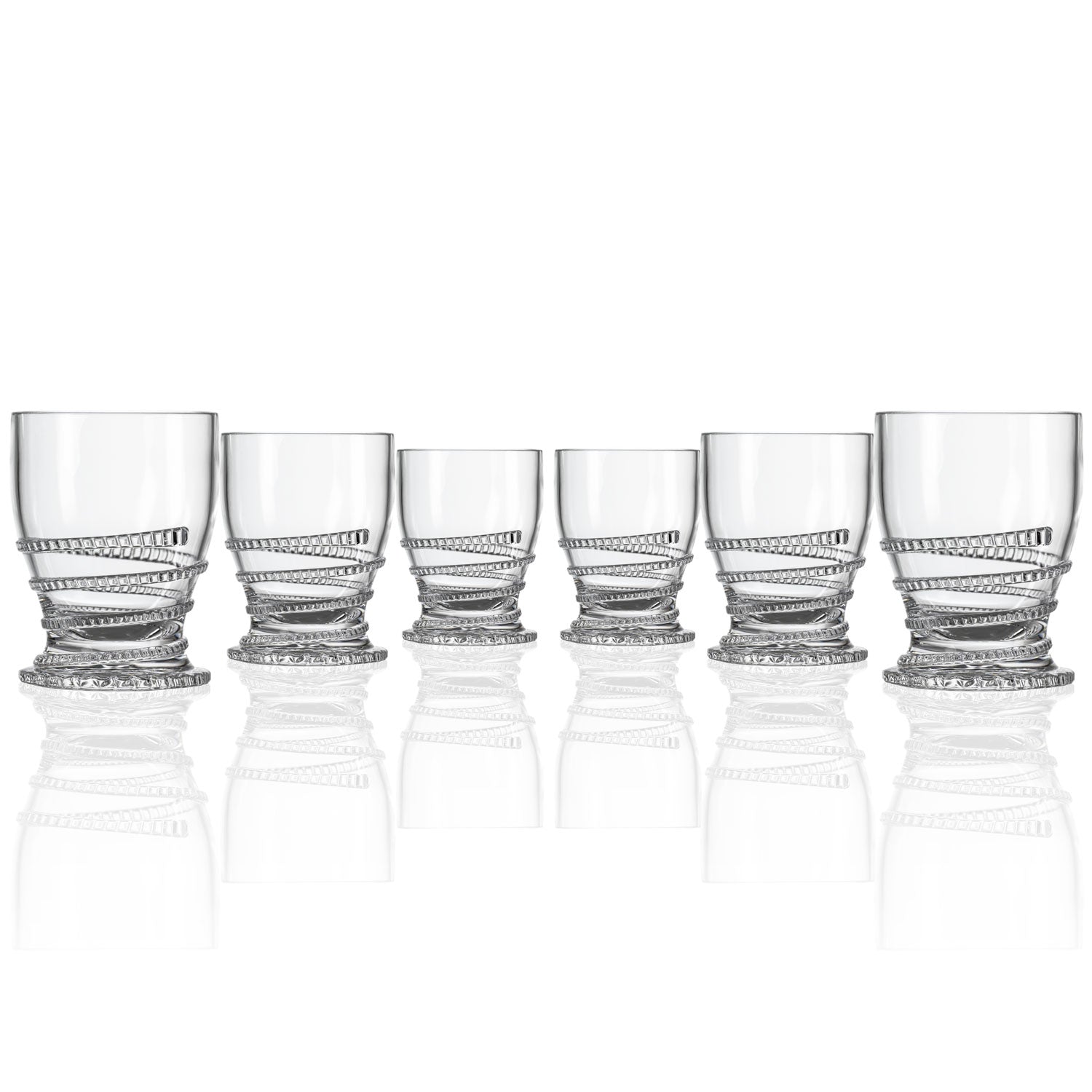 BPA-Free Set of 6 Merritt Designs Rope Clear 13oz Acrylic Tumbler