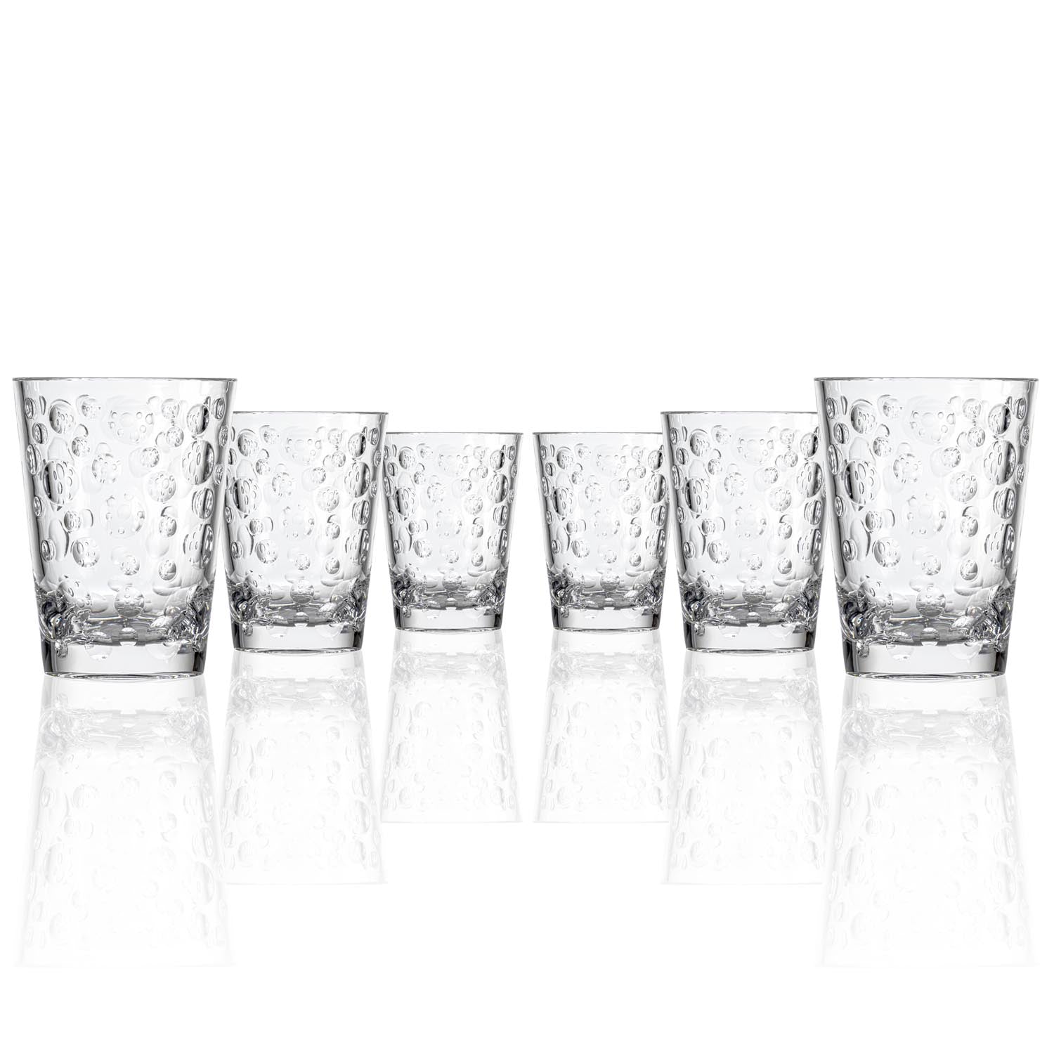 BPA-Free Set of 6 Merritt Designs Satin Pearl Clear 14oz Acrylic Tumbler