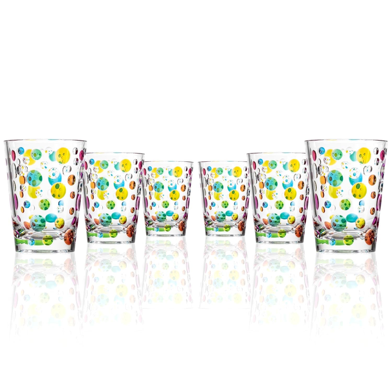 BPA-Free Set of 6 Merritt Designs Satin Pearl Rainbow 14oz Acrylic Tumbler