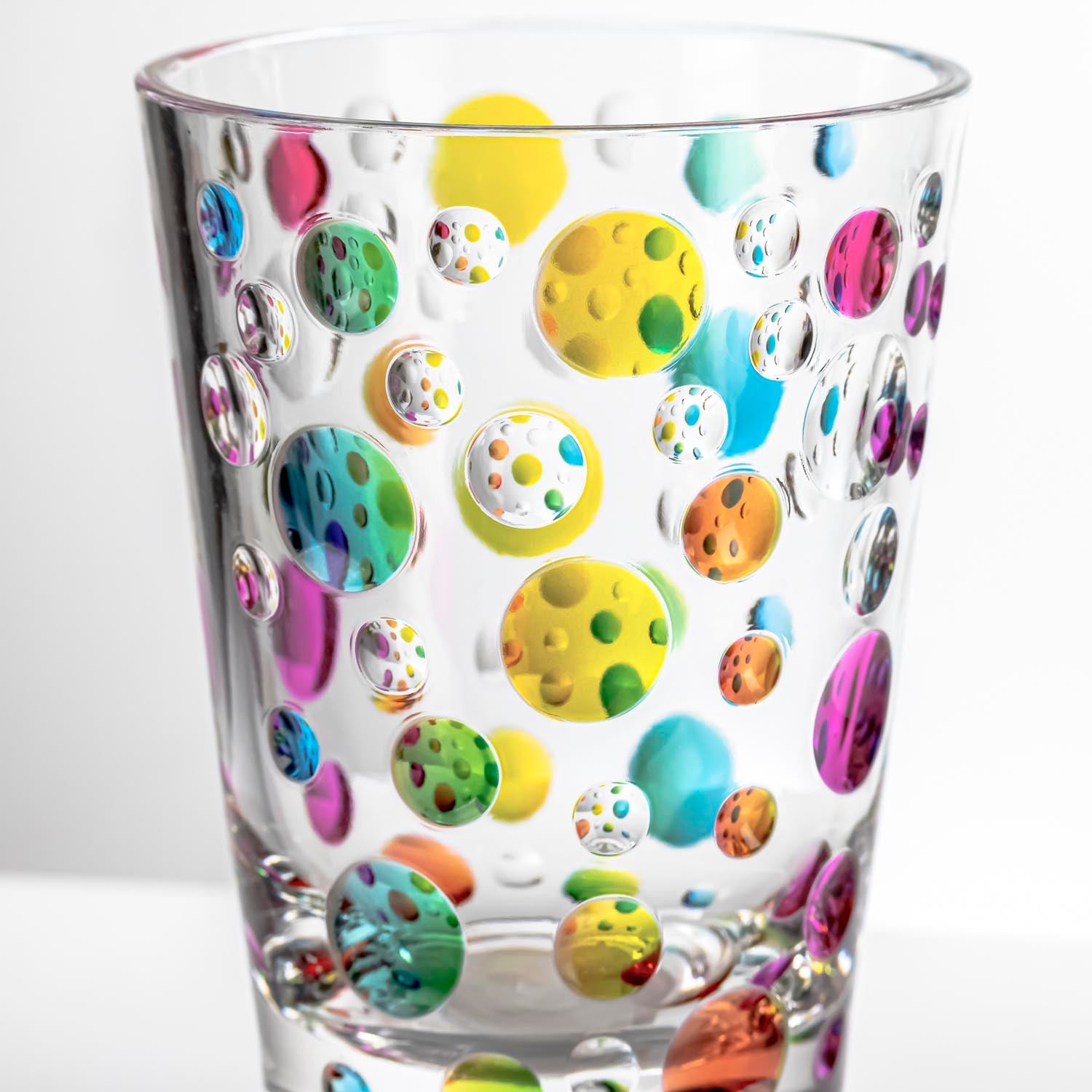 BPA-Free Merritt Designs Satin Pearl Rainbow 14oz Acrylic Tumbler close up