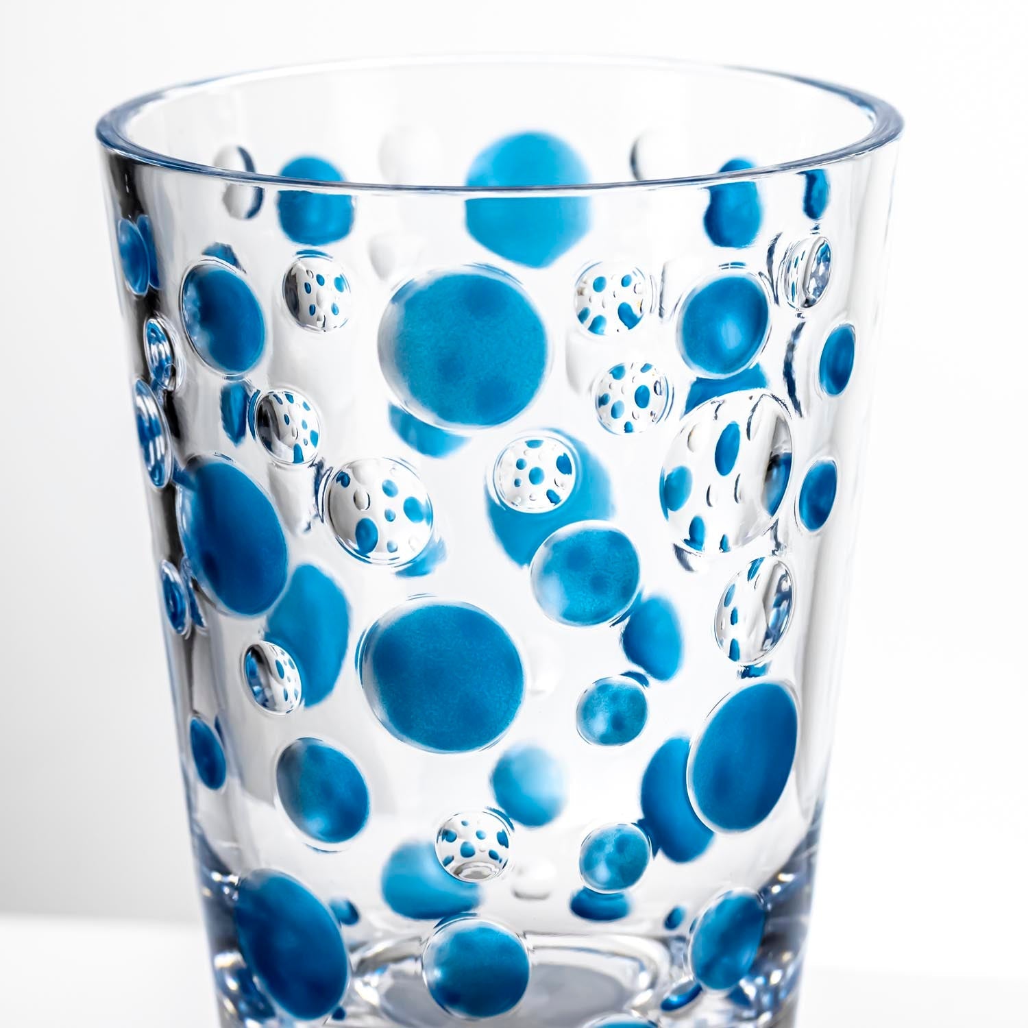 BPA-Free Merritt Designs Satin Pearl Blue 14oz Acrylic Tumbler close up
