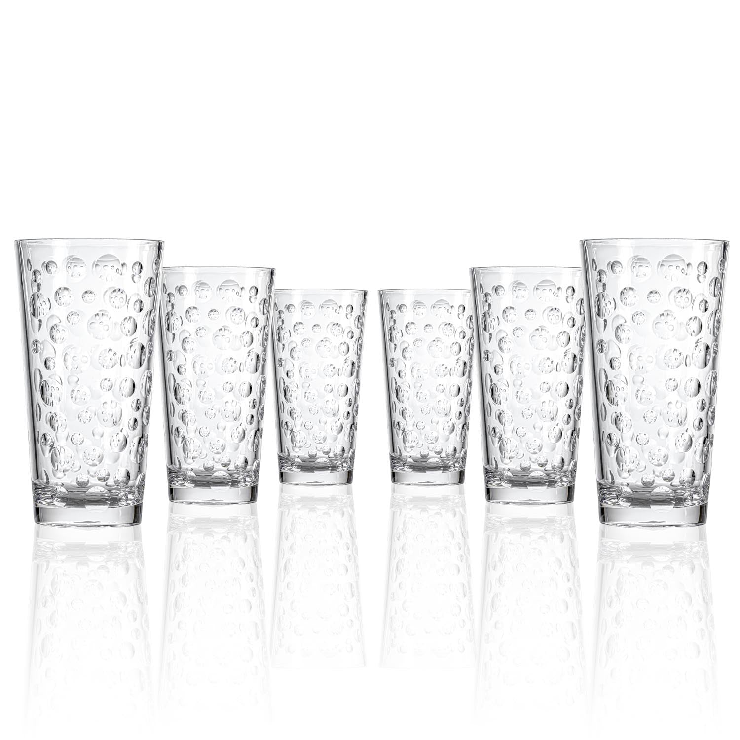 BPA-Free Set of 6 Merritt Designs Satin Pearl Clear 20oz Acrylic Tumbler