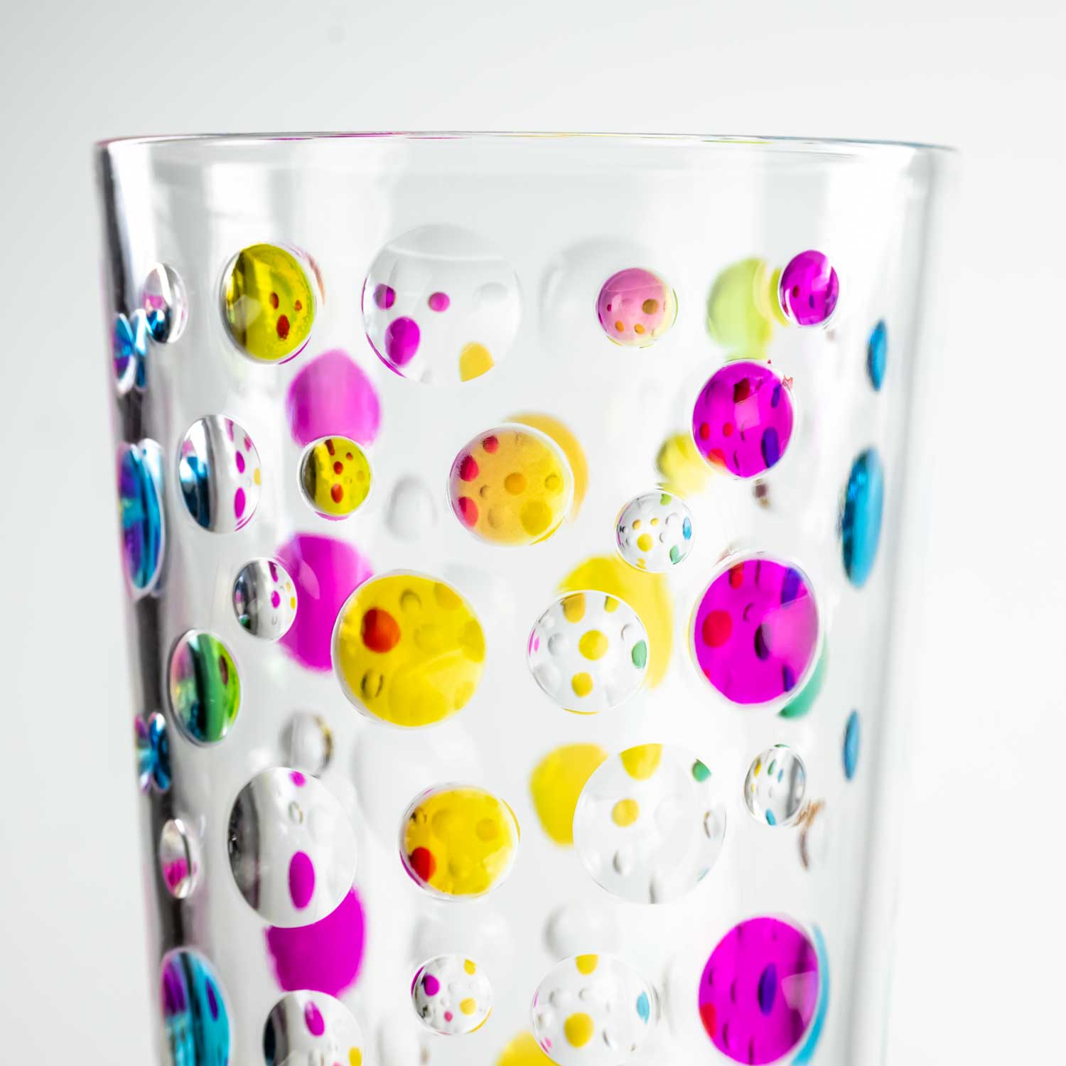 BPA-Free Merritt Designs Satin Pearl Rainbow 20oz Acrylic Tumbler close up