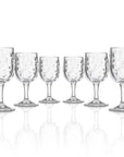 BPA-Free Set of 6 Merritt Designs Satin Pearl clear 8oz Acrylic Wine Glasses