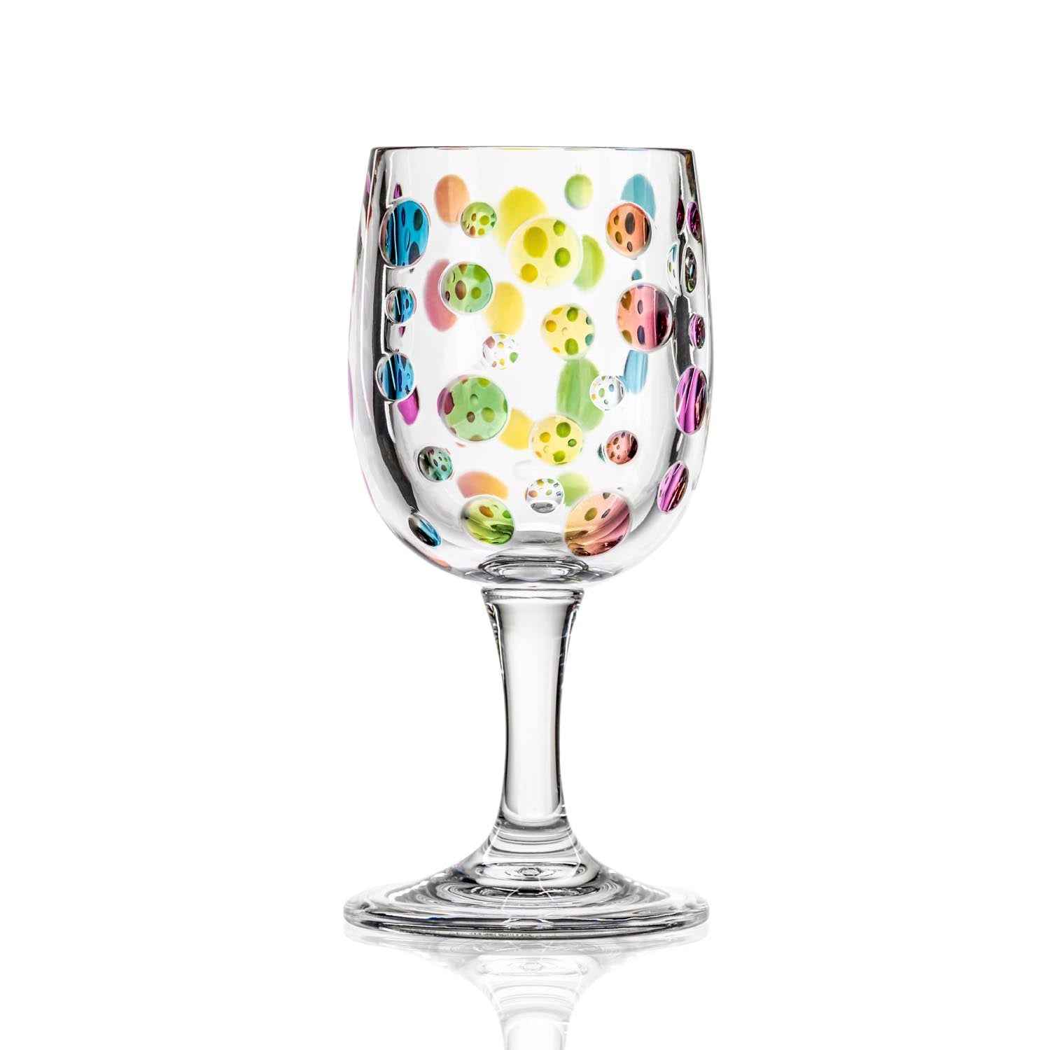 BPA-Free Merritt Designs Satin Pearl Rainbow 8oz Acrylic Wine Glass