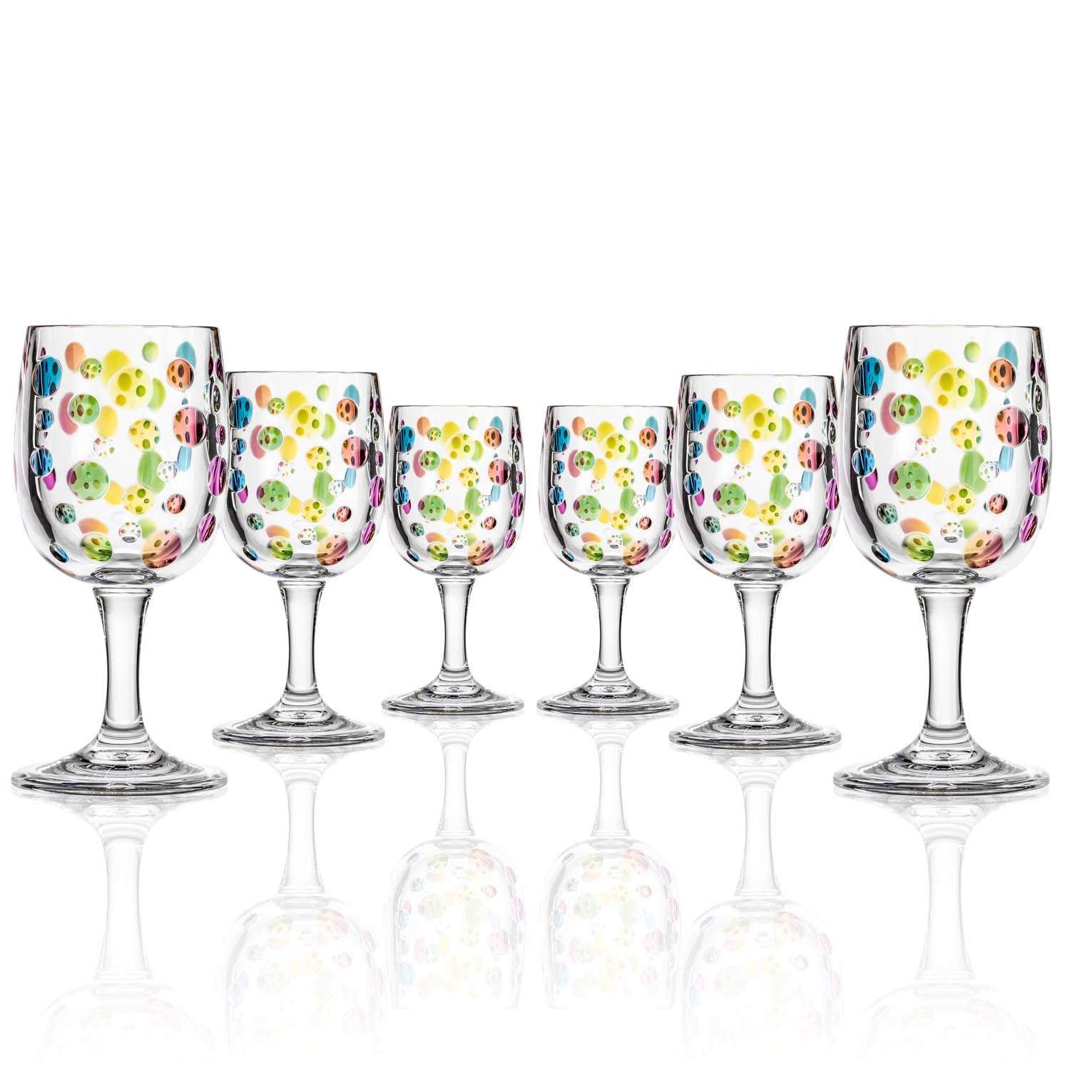 Murano Style Rainbow Millefiori Tumbler Glasses Set Of 6