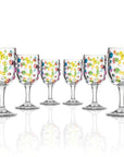 BPA-Free Set of 6 Merritt Designs Satin Pearl Rainbow 8oz Acrylic Wine Glasses