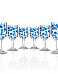 BPA-Free Set of 6 Merritt Designs Satin Pearl Sapphire 8oz Acrylic Wine Glasses