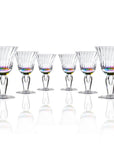 Merritt Designs Venezia Rainbow 10oz Acrylic Wine Stemware set of 6