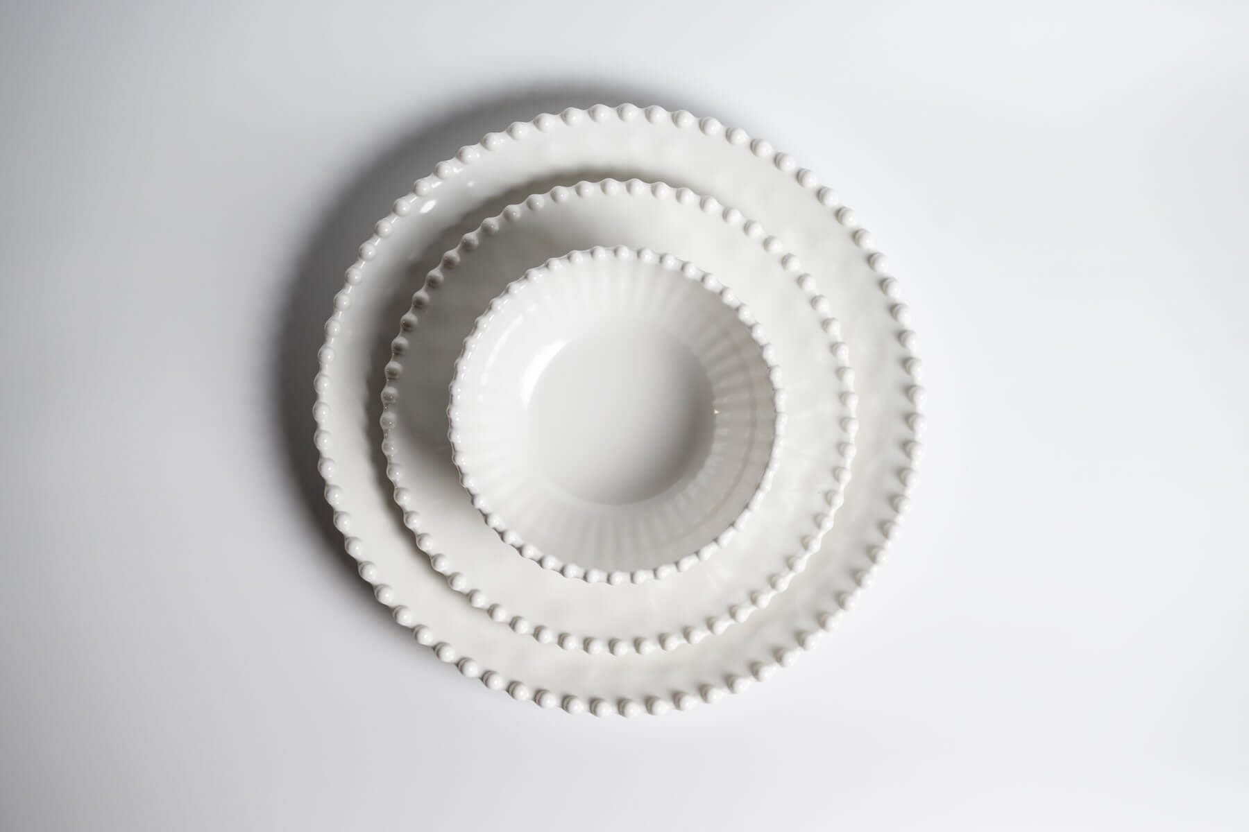 Merritt Designs Beaded Pearl Melamine Dinnerware Tableware Collecion