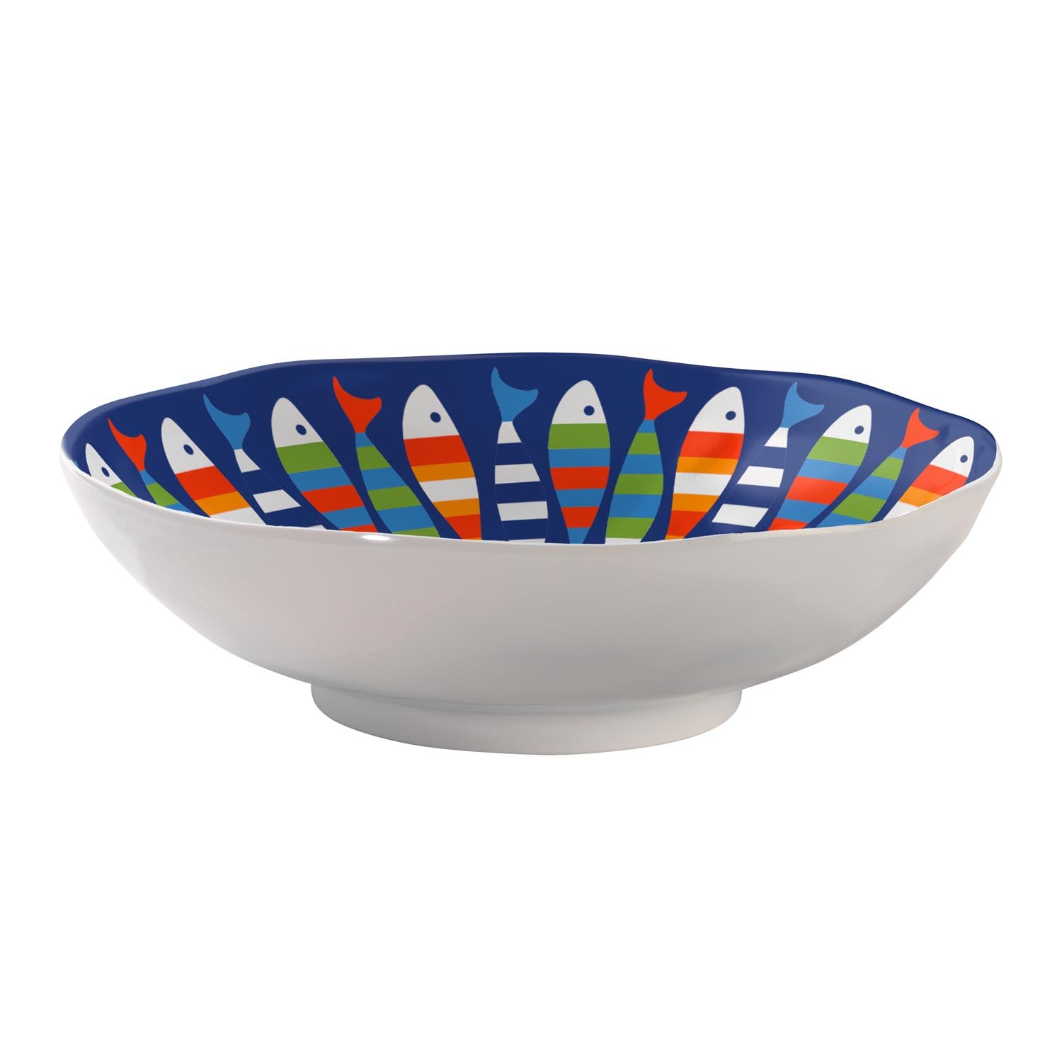Fish Friends 12 inch x 3.25 inch Melamine Serving Bowl by Merritt Designs