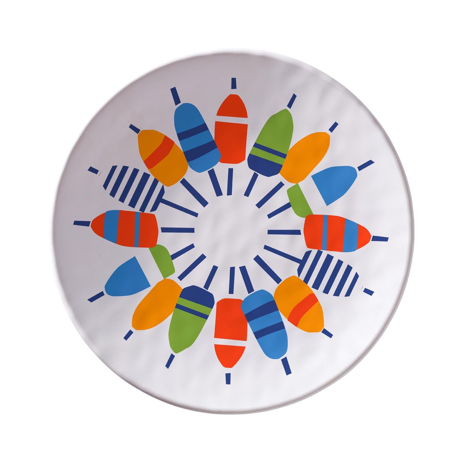 Nautical Buoys 8.5 inch Melamine Salad Plate by Merritt Designs