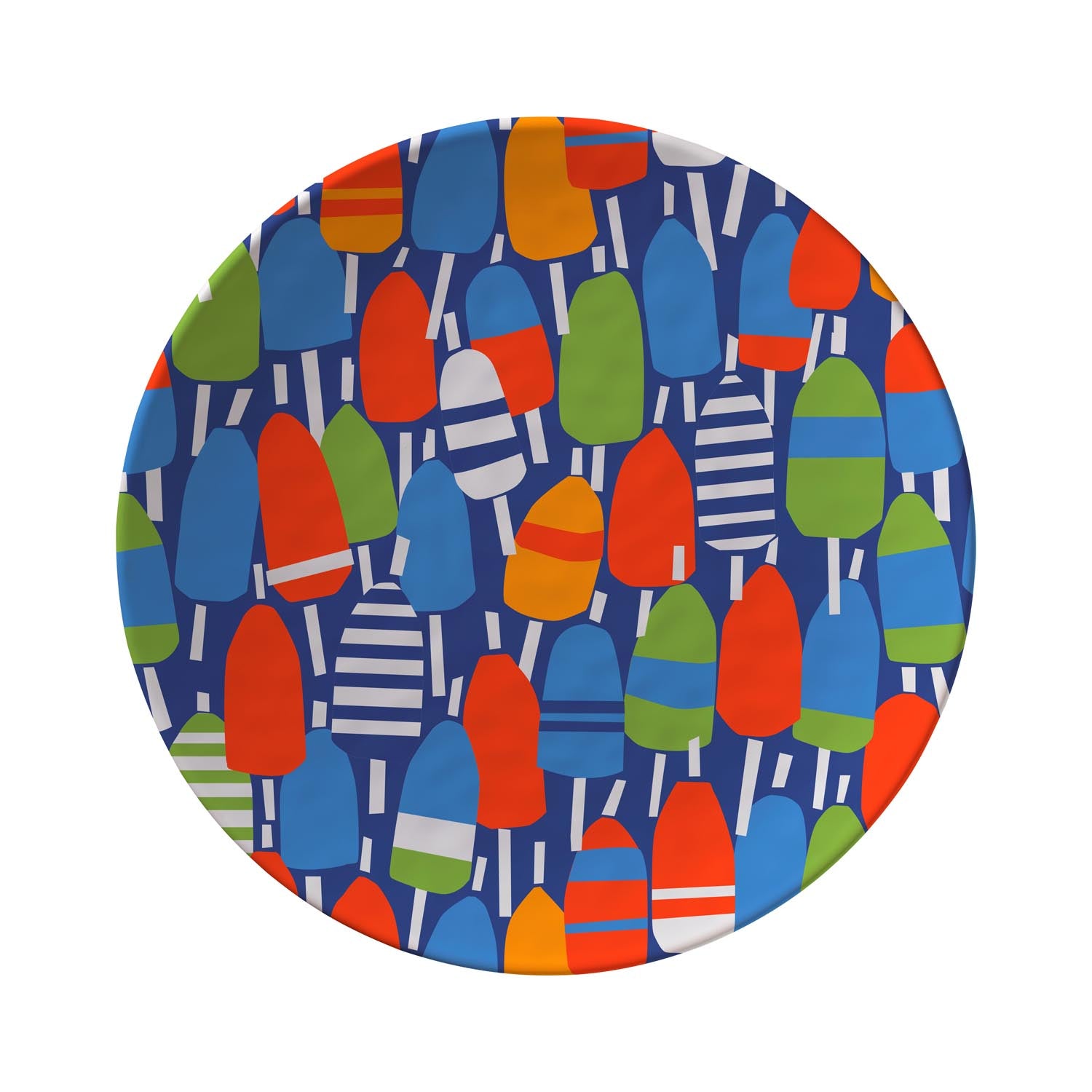 Nautical Buoys 11 inch Melamine Dinner Plate by Merritt Designs