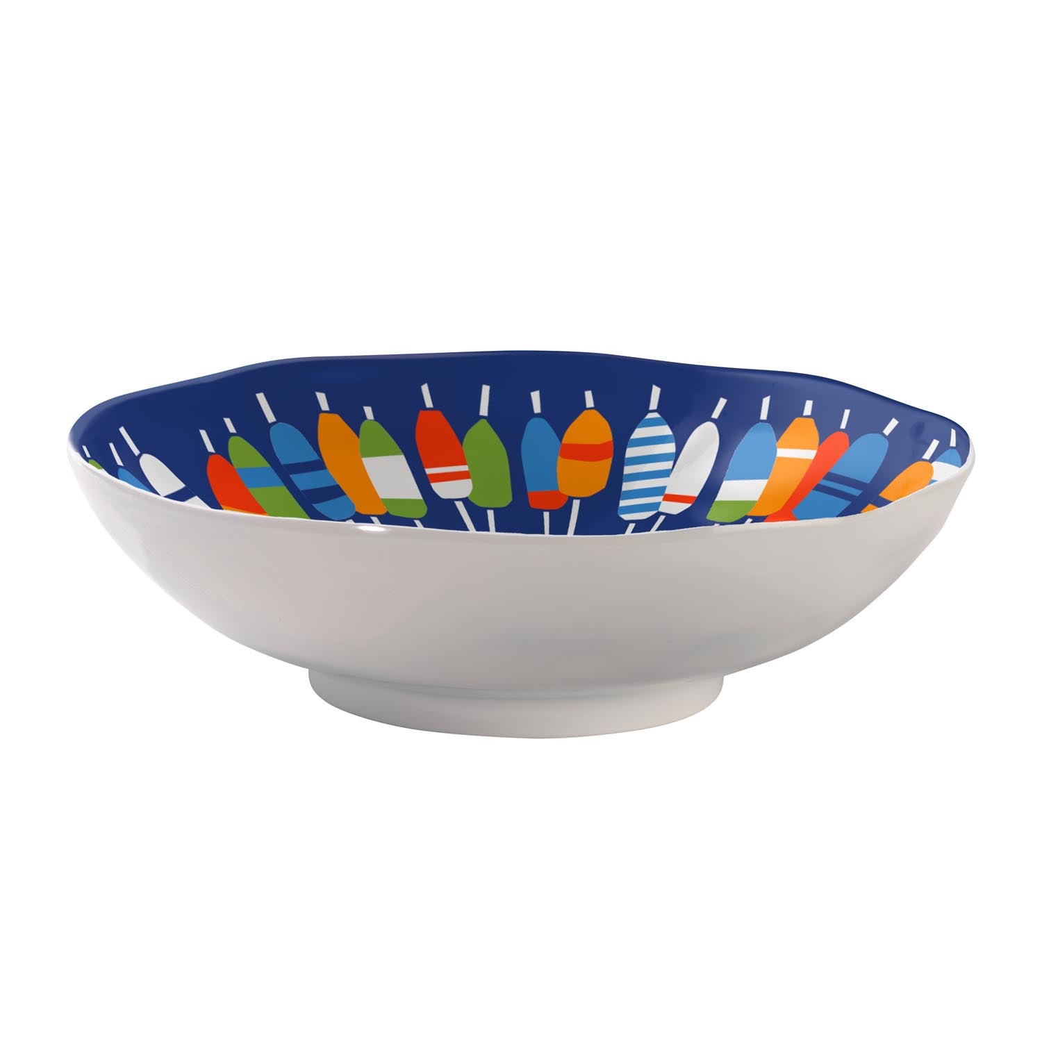 Nautical Buoys 12 inch x 3.25 inch Melamine Serving Bowl by Merritt Designs