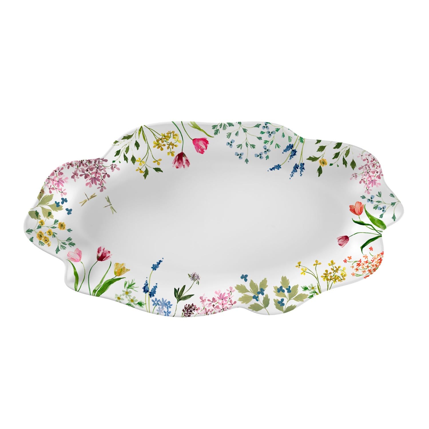 Wildflower 19 inch x 10 inch Melamine Appetizer Tray by Merritt Designs