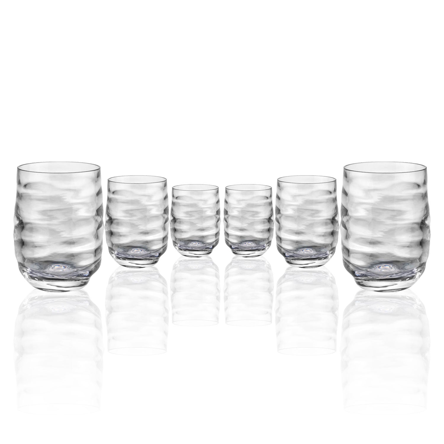 Tritan Ripple 13oz Clear Tumbler Set of 6 by Merritt Designs