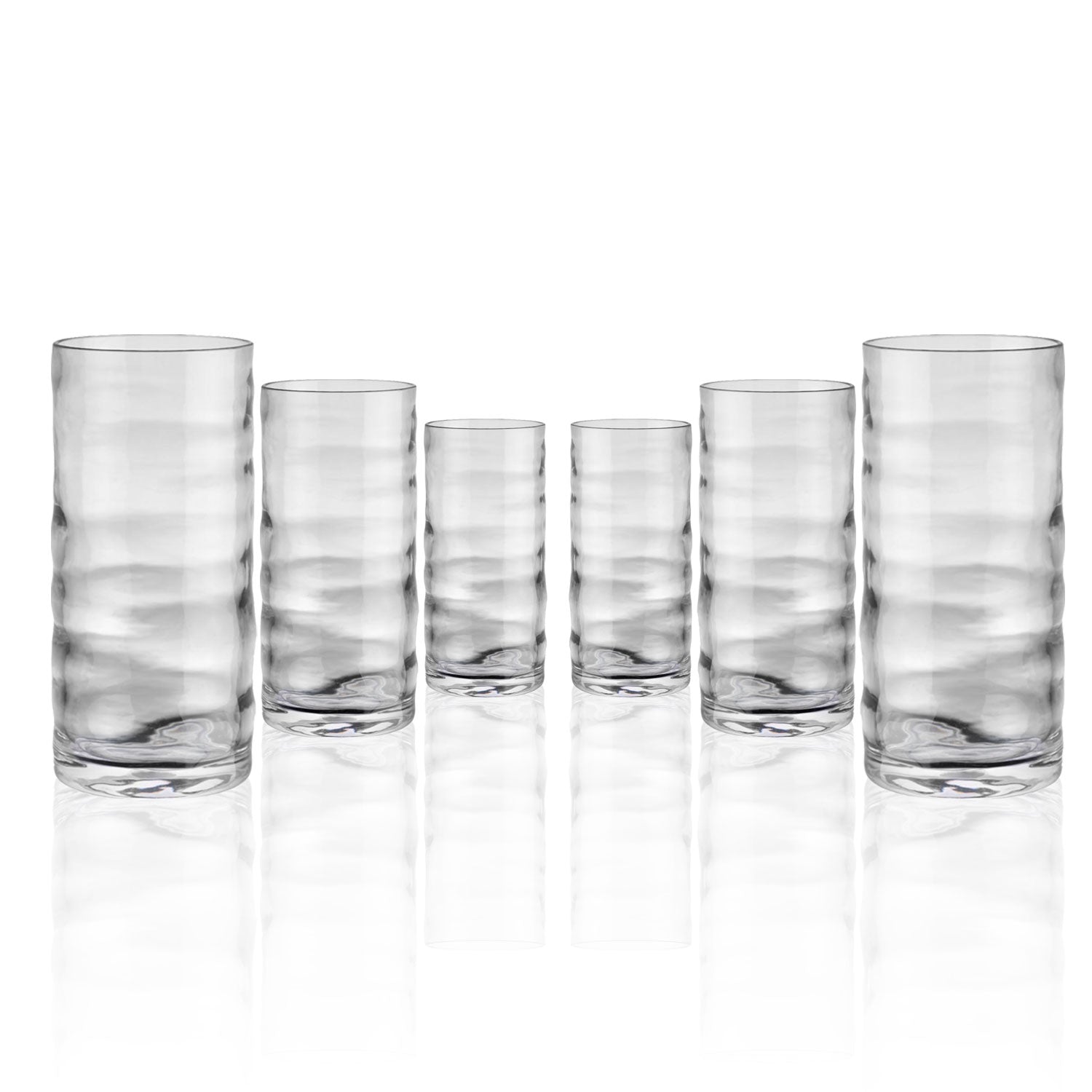 Tritan Ripple 18oz Clear Tumbler Set of 6 by Merritt Designs