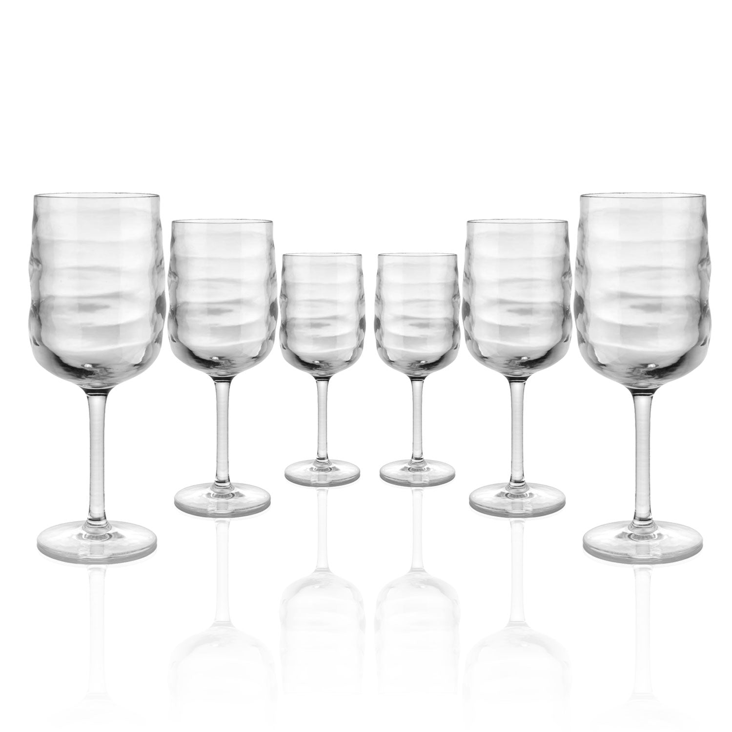 Tritan Ripple 13oz Clean Stemmed Wine Glass Set of 6 by Merritt Designs