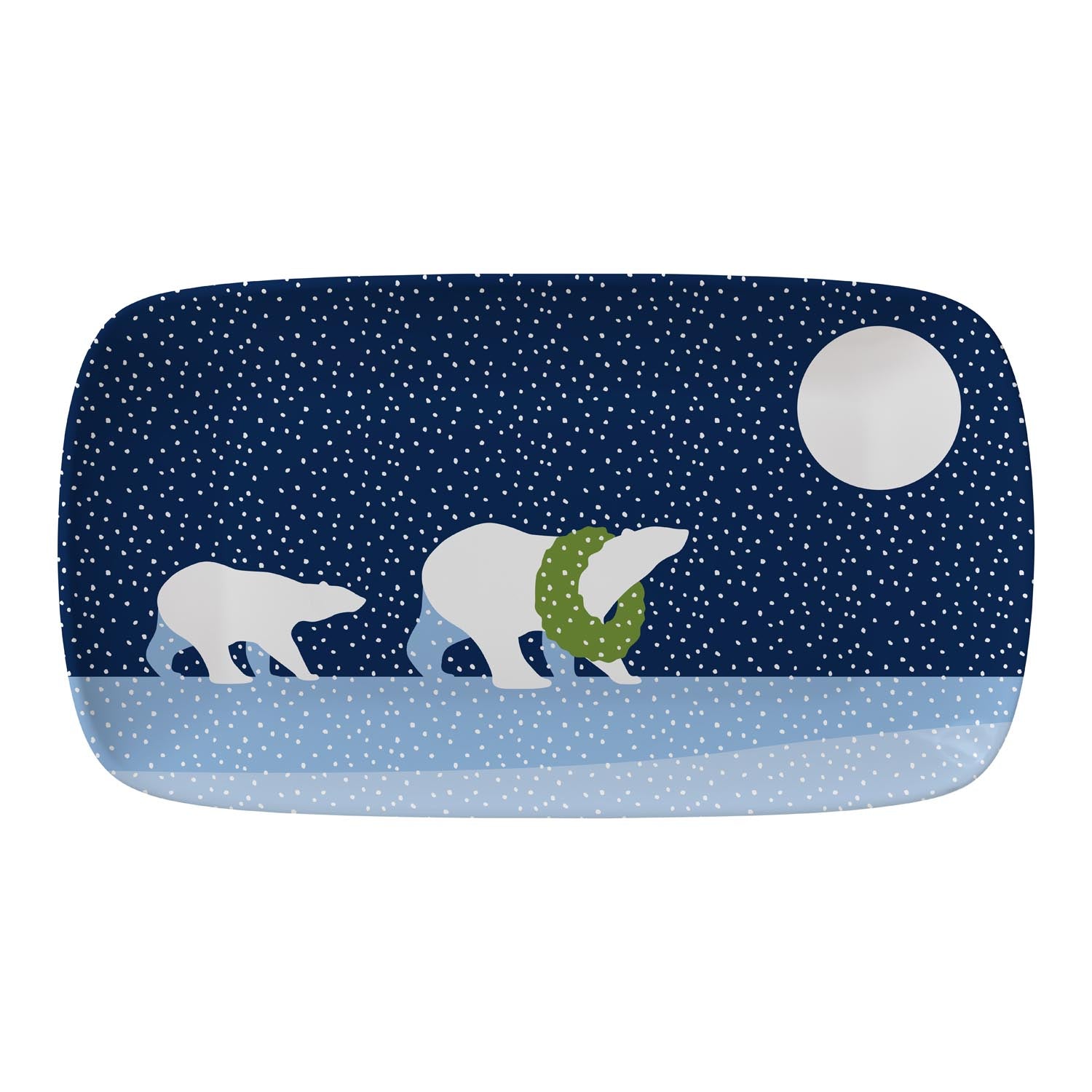 Arctic Antics 15.5 in x 7.75 in melamine appetizer tray polar bear by Merritt Designs