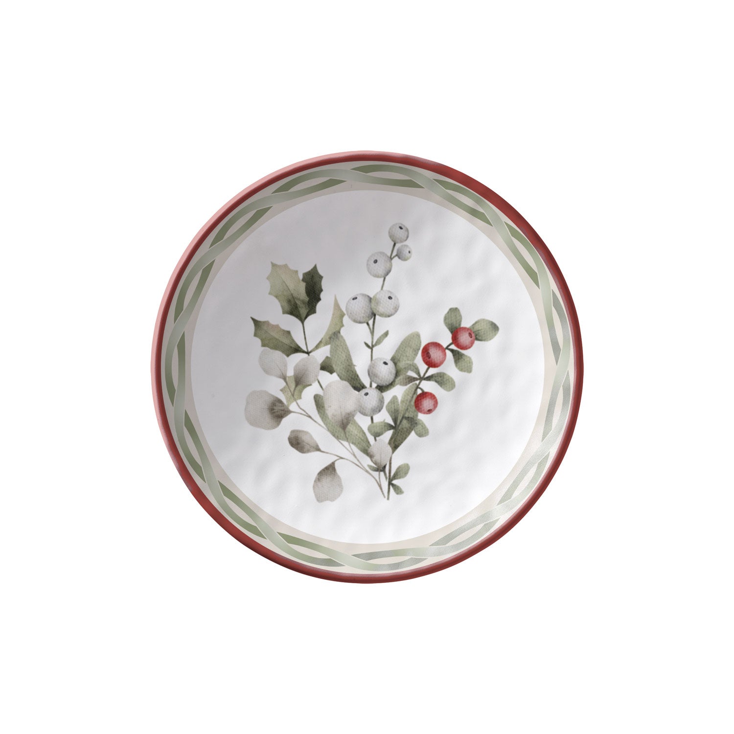 Mistletoe Christmas 6in Melamine Appetizer Plate by Merritt Designs