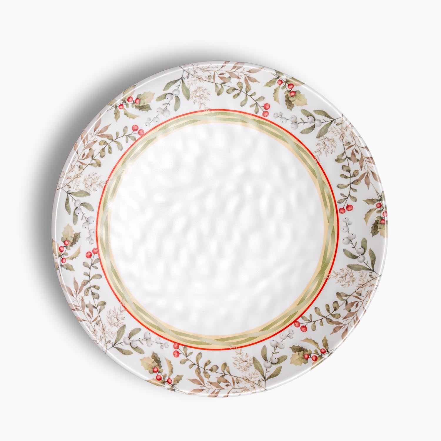 Mistletoe Christmas Holiday 11" Melamine Dinner Plate by Merritt Designs