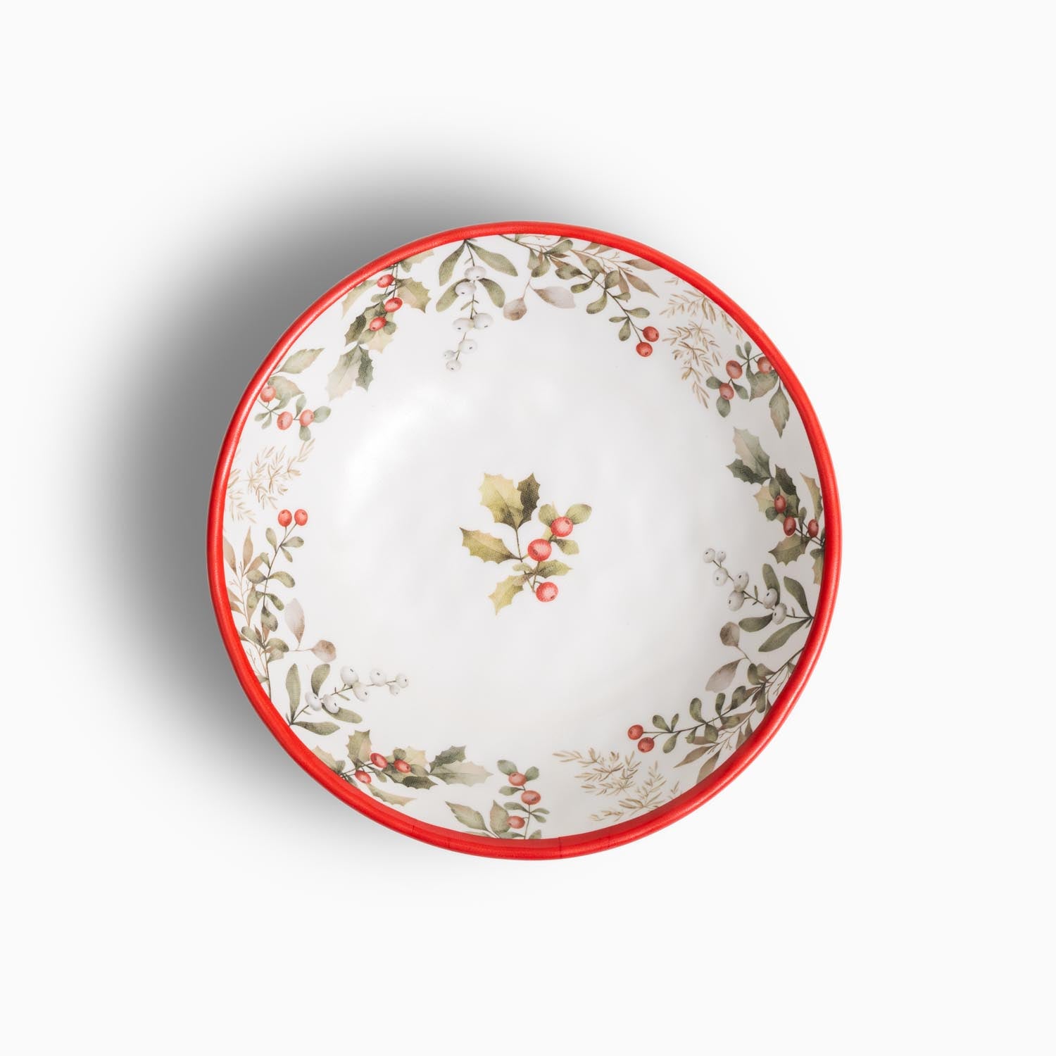 Mistletoe Christmas Holiday 8" Melamine Salad Bowl by Merritt Designs