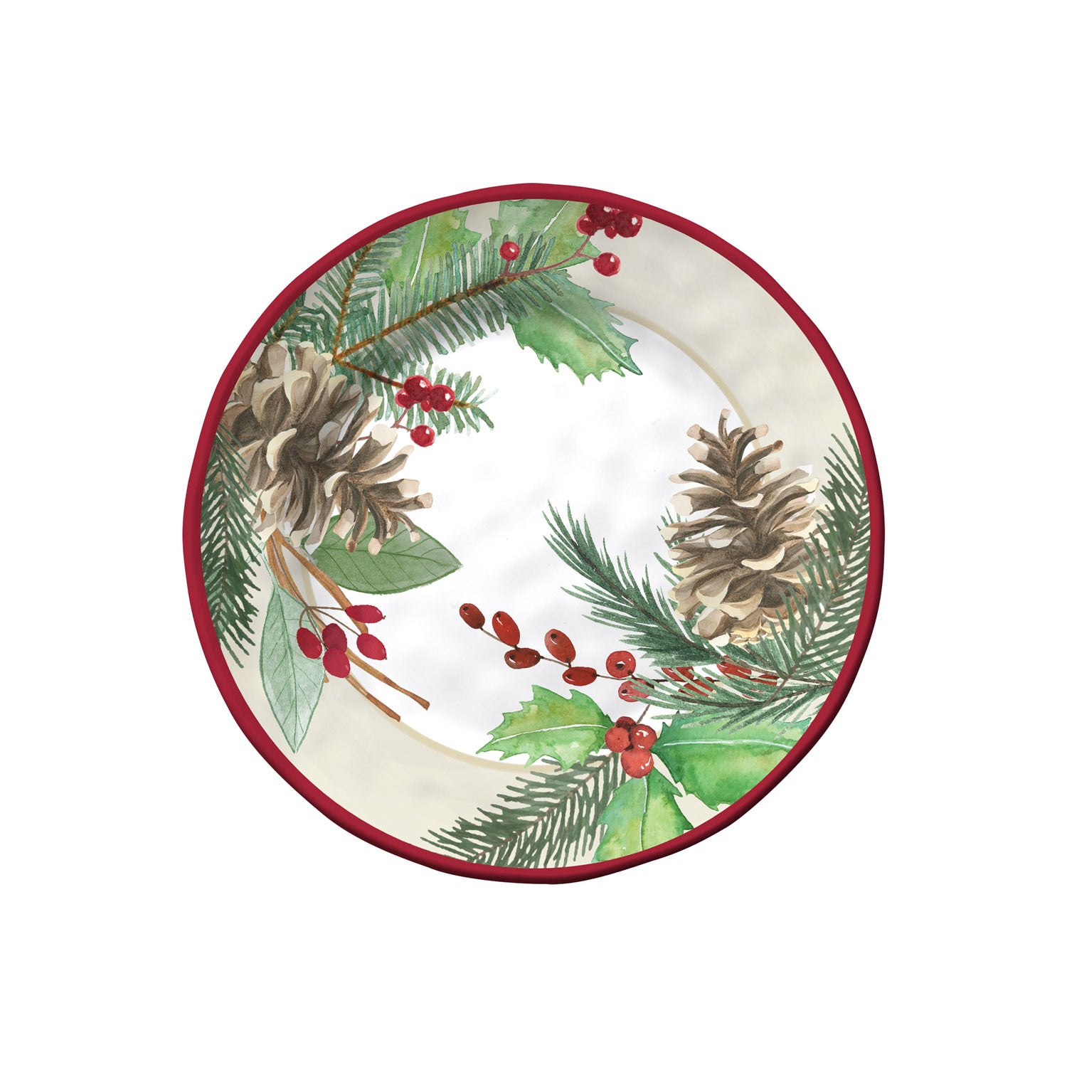 Holiday Wreath 6in Melamine Appetizer Plate by Merritt Designs
