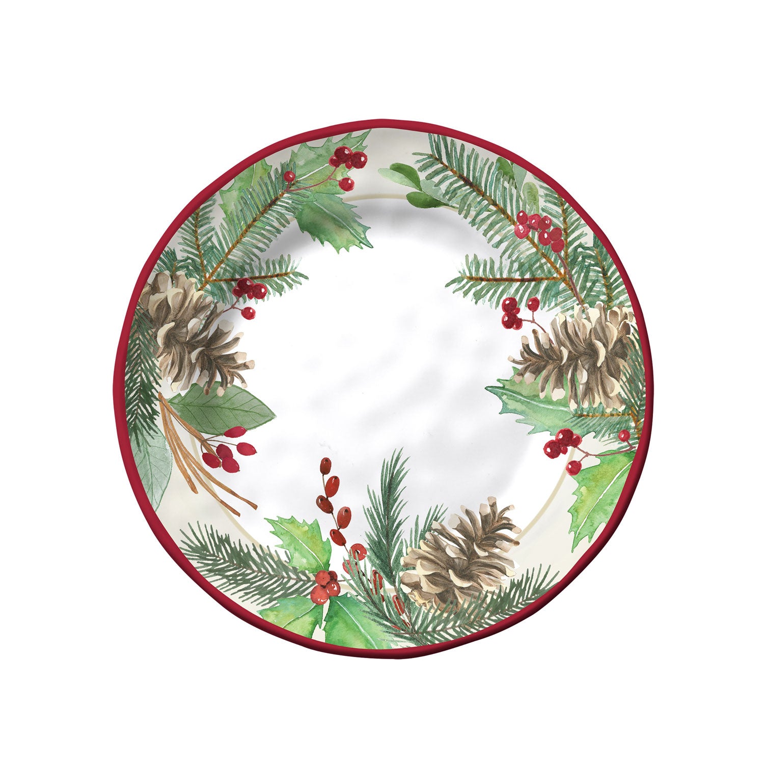 Holiday Wreath 8.5in Melamine Salad Plate by Merritt Designs