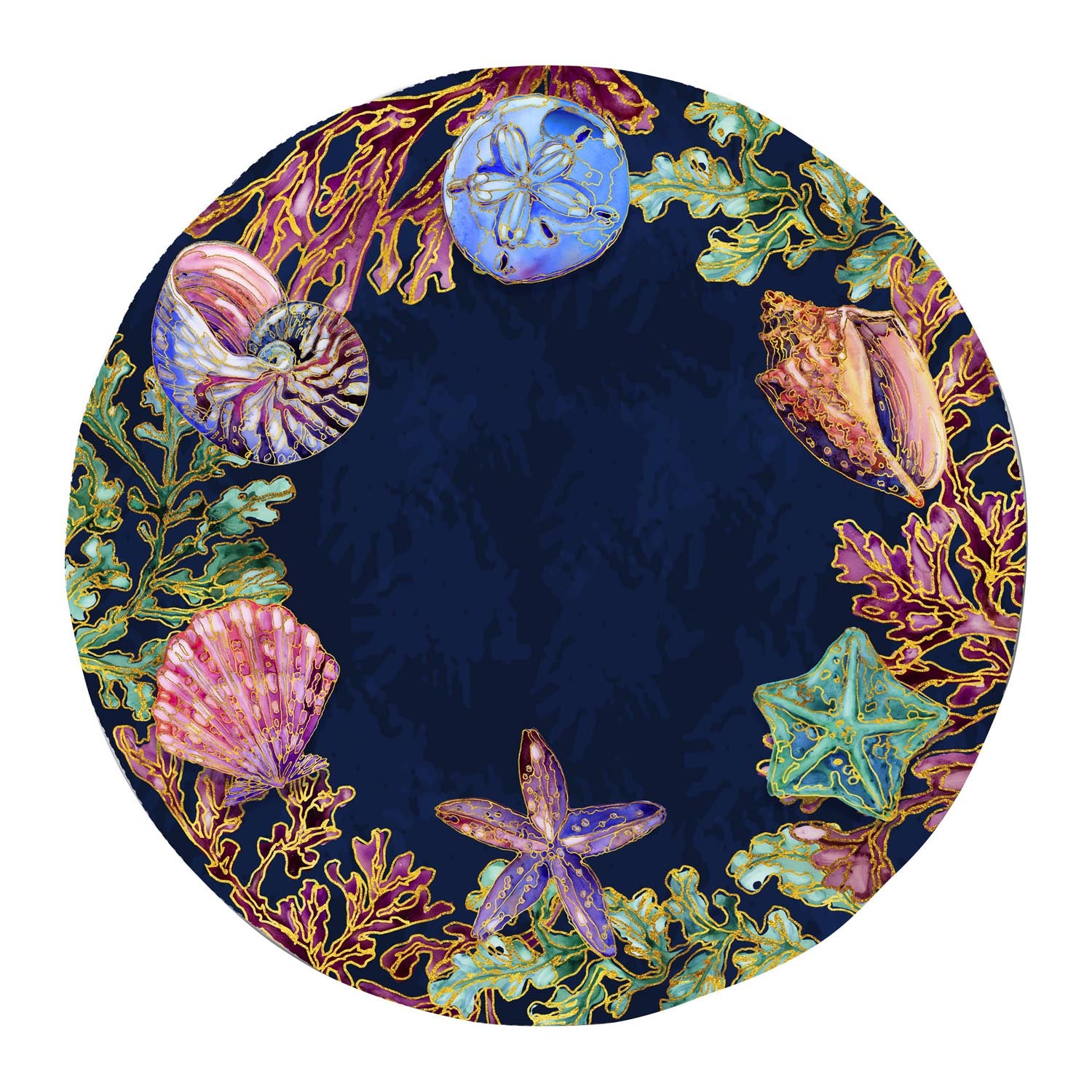 Spectrum Shell 11 inch Melamine dinner plate by Merritt Designs