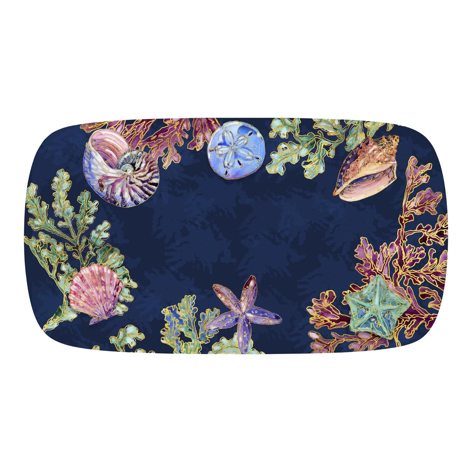 Spectrum Shell 15.5 inch x 7.75 inch Melamine appetizer tray by Merritt Designs