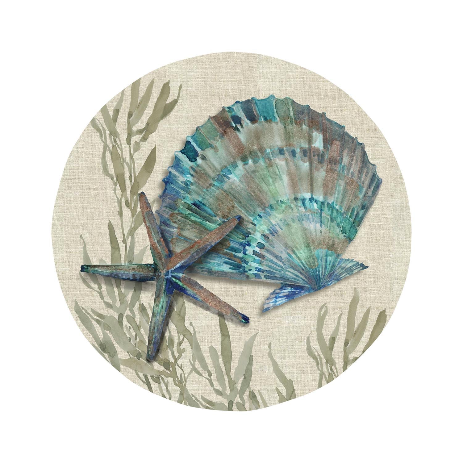 Crescent Beach 8.5 inch melamine salad plate star fish by Merritt Designs