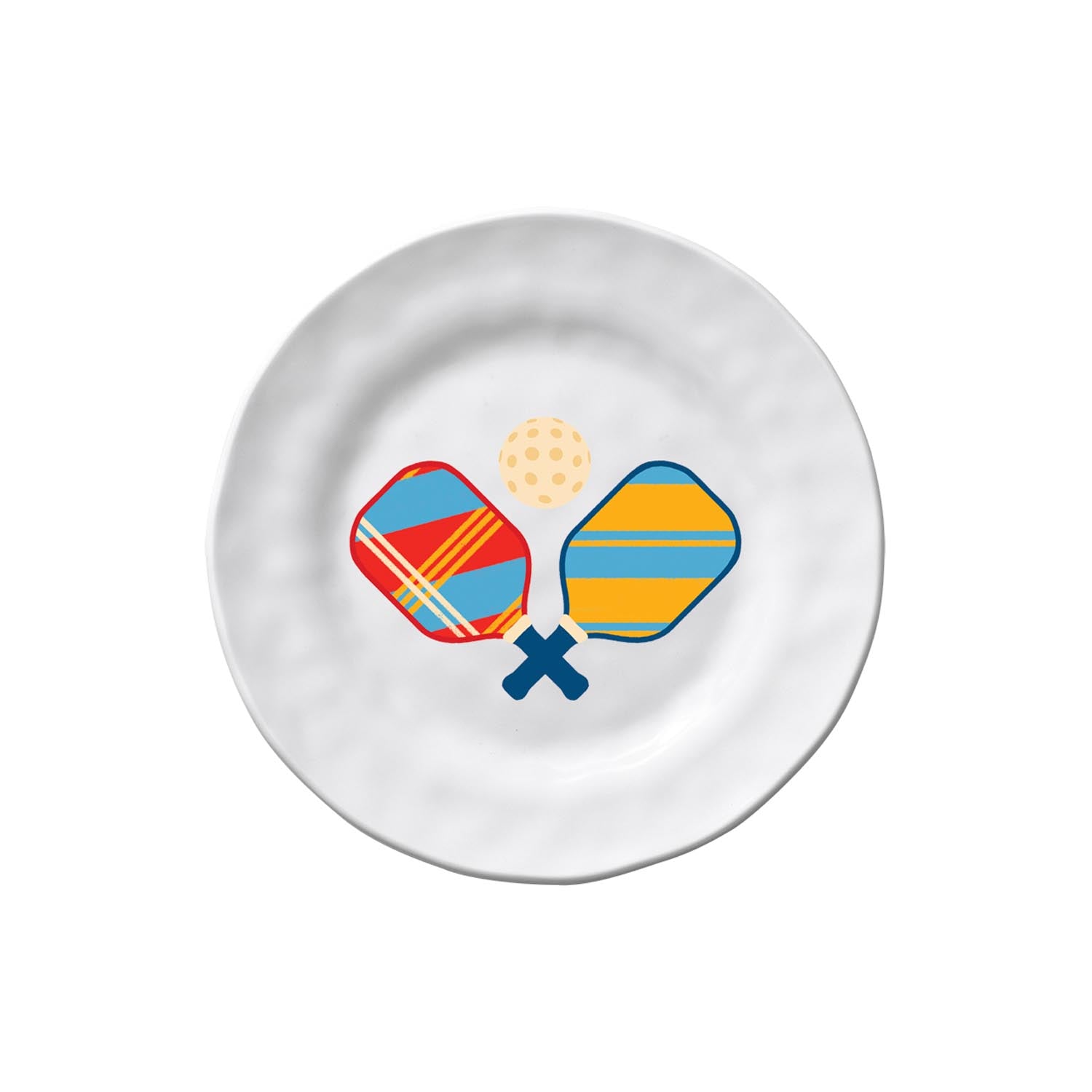 Pickleball 6 inch melamine appetizer plate by Merritt Designs
