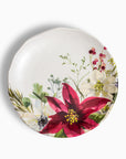 Poinsettia Christmas Holiday 8.5" Melamine Salad Plate by Merritt Designs
