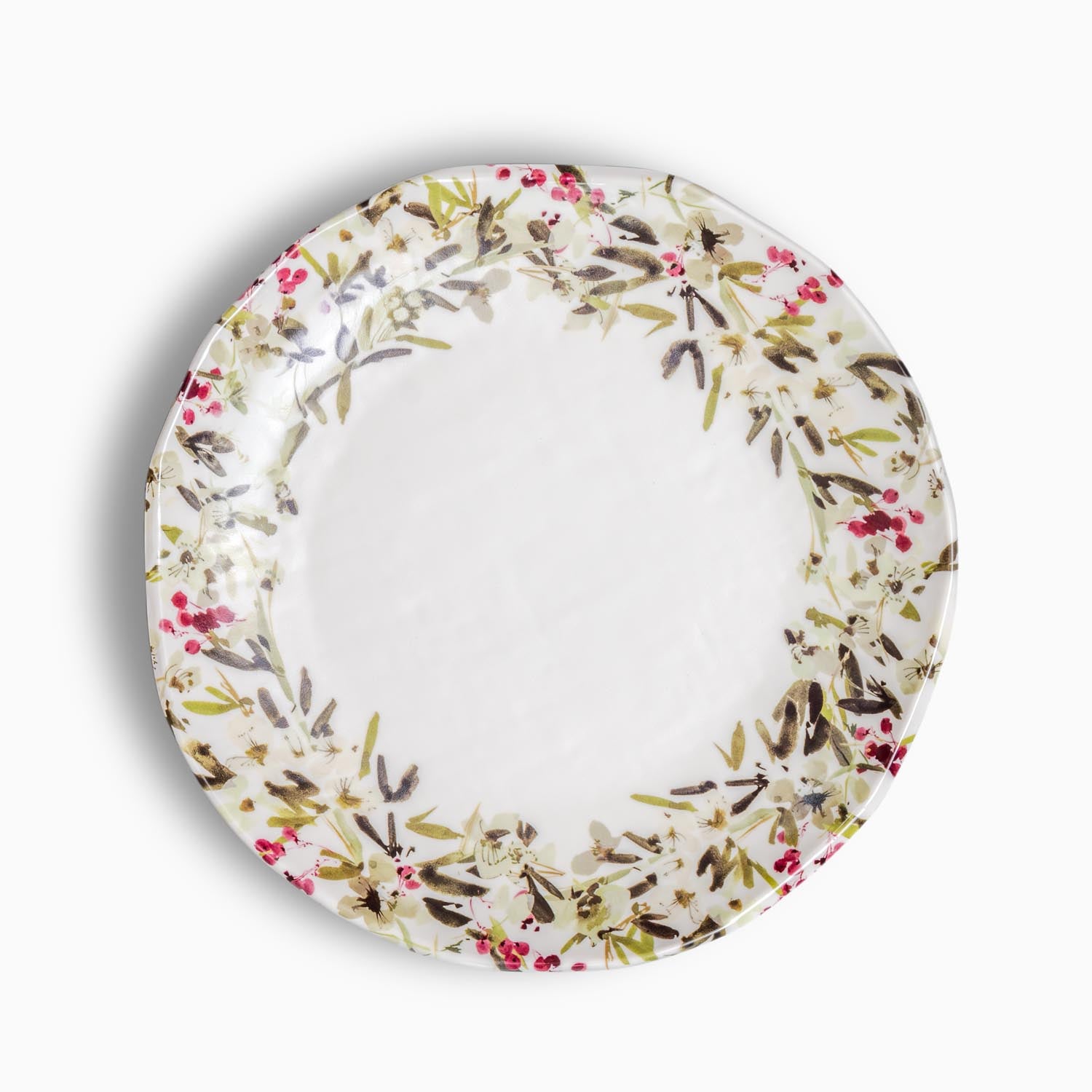 Poinsettia Christmas Holiday 11" Melamine Dinner Plate by Merritt Designs