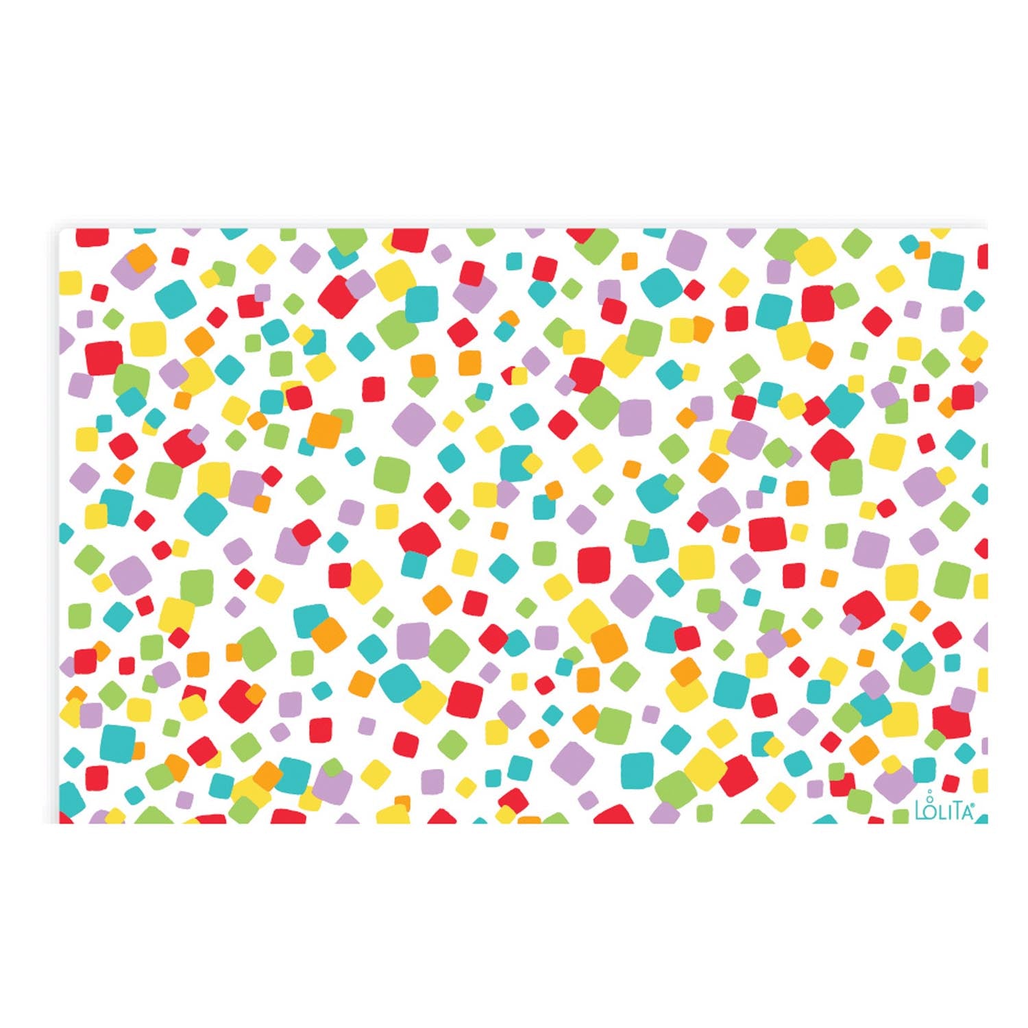 Lolita confetti 17 inch x 11 inch vinyl placemat by Merritt Designs