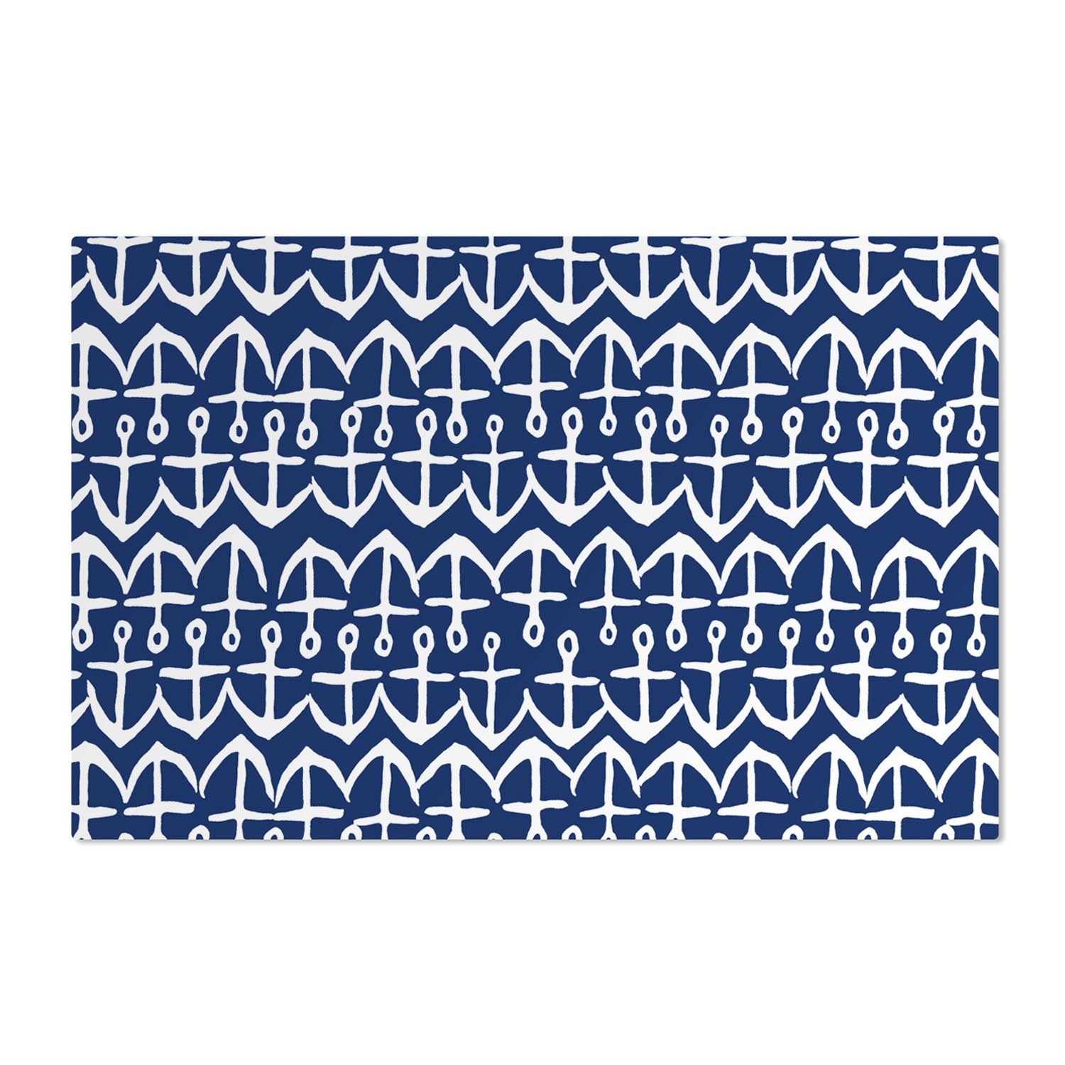 navy anchors 17 inch x 11 inch vinyl placemat by Merritt Designs