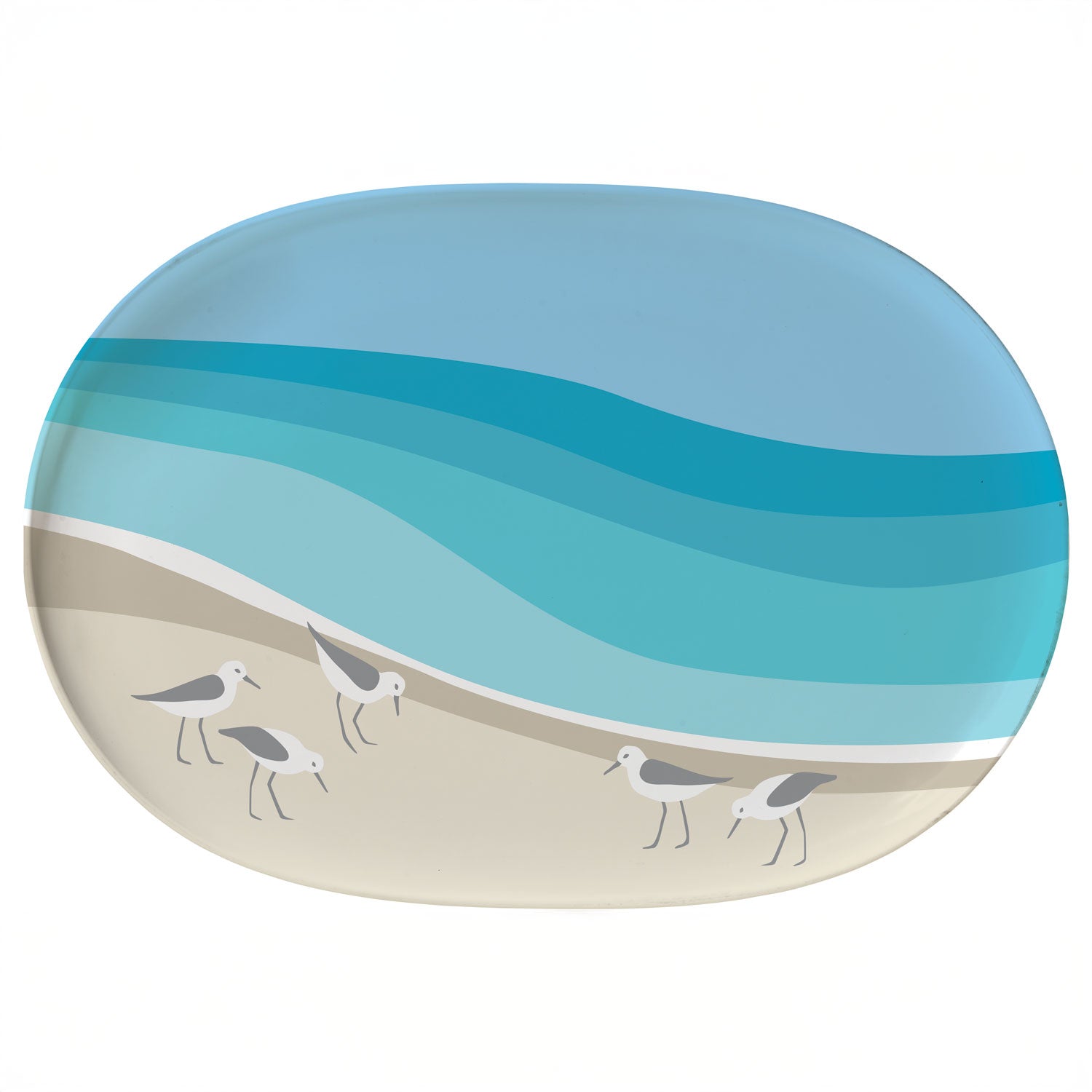 Sandpipers 17in x 12in Melamine Serving Tray by Merritt Designs