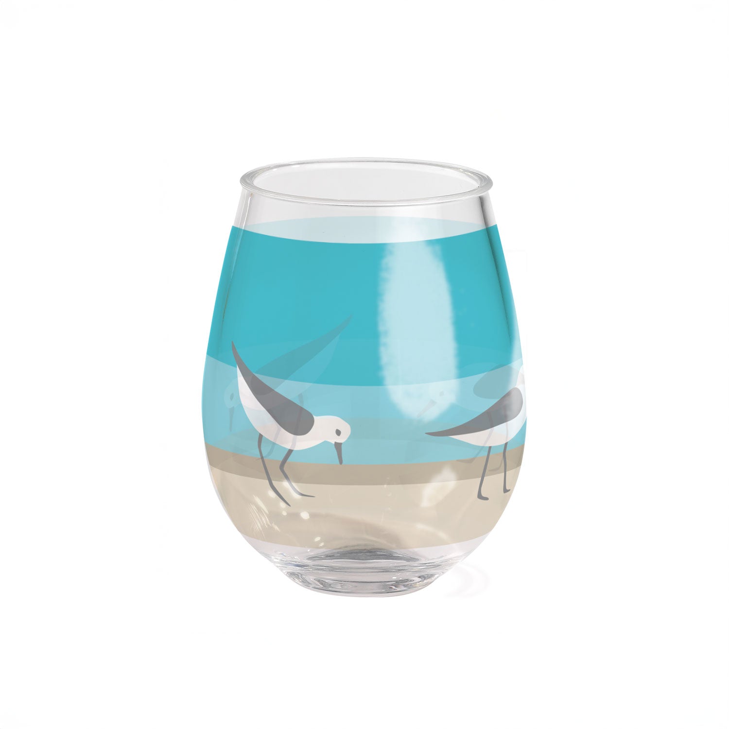 Sandpipers 15oz Acrylic Stemless Wine Glass