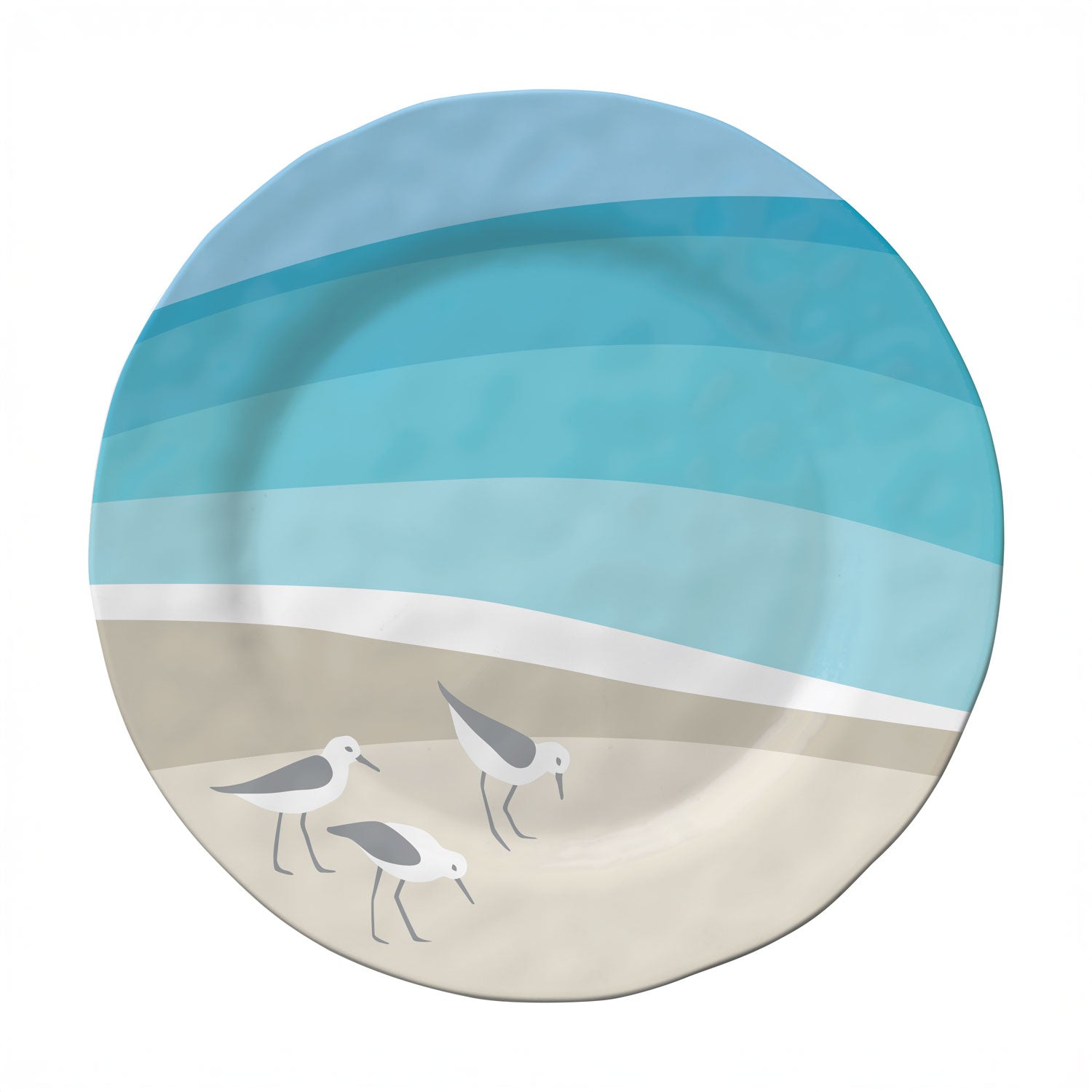 Sandpipers 11in Melamine Dinner Plate by Merritt Designs