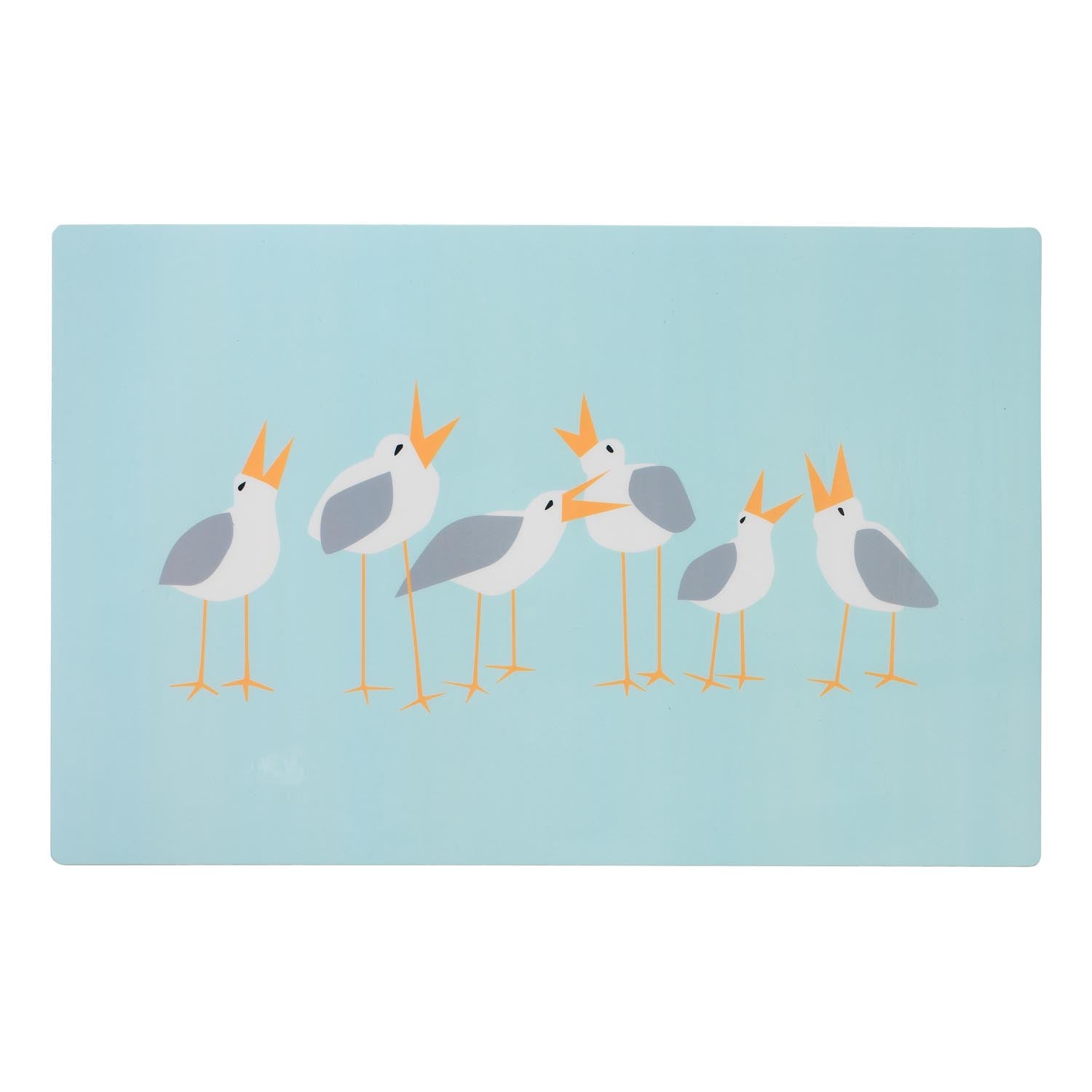 Seagulls 17 inch x 11 inch vinyl rectangular placemat by Merritt Designs