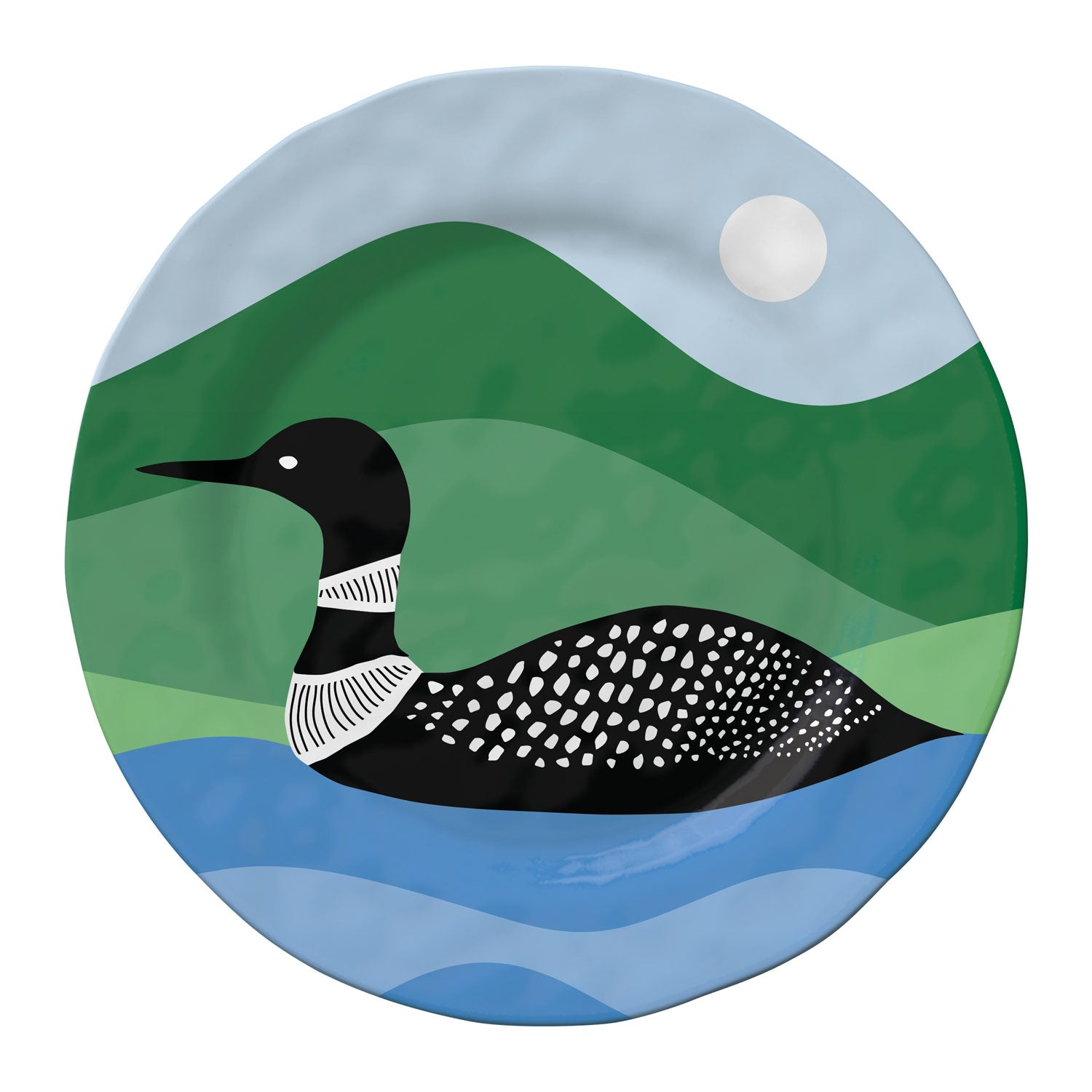 Loons 11.5in Melamine Dinner Plate by Merritt Designs