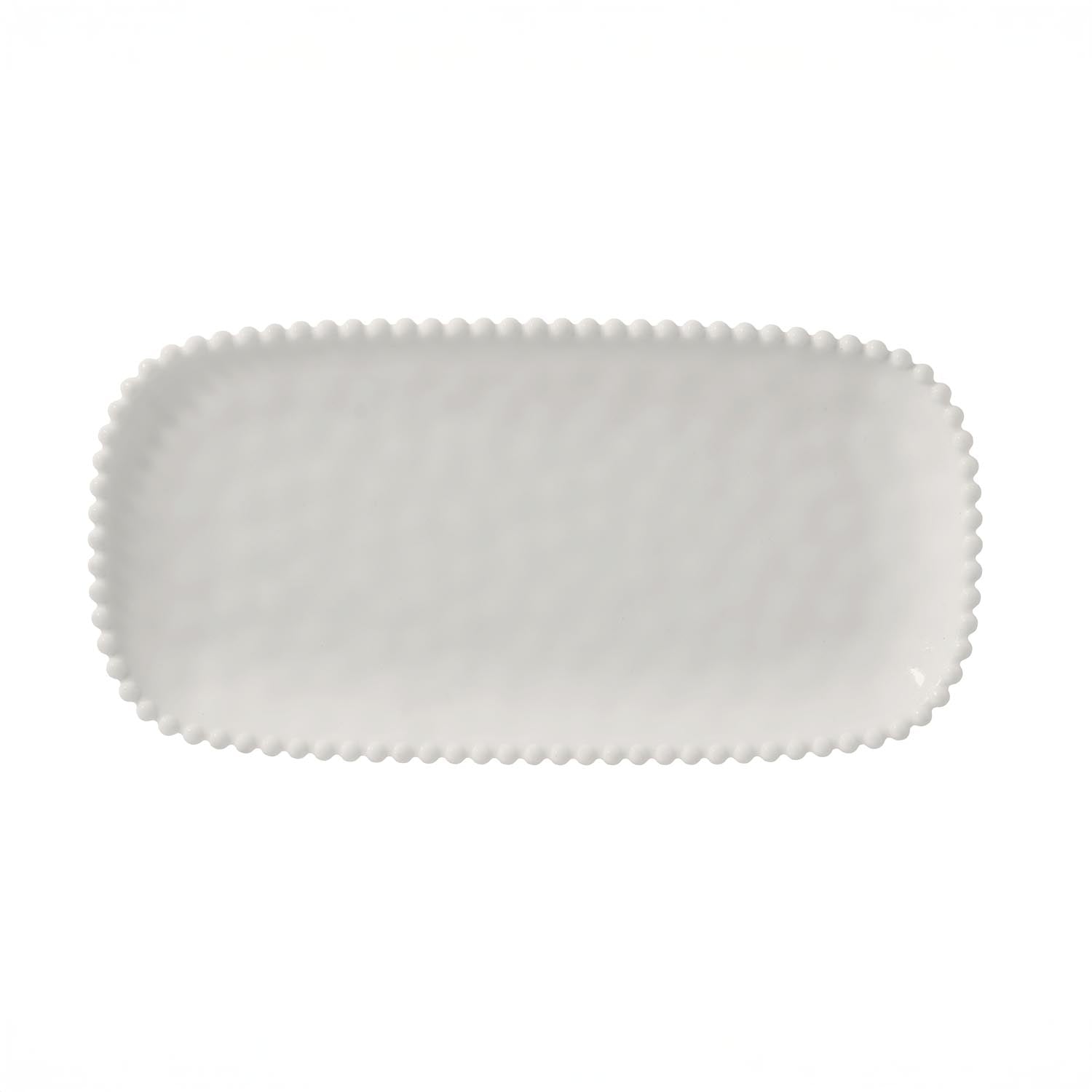 Beaded Pearl 14.5 inch x 7.25 inch Melamine Appetizer Tray